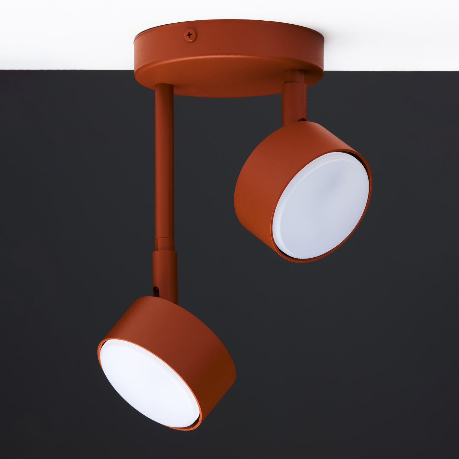 Spot pour plafond Nemo, à 2 lampes, rouge, orientable, métal, GX53 Spot pour plafond Nemo, à 2 lampes, rouge, orientable, métal, GX53