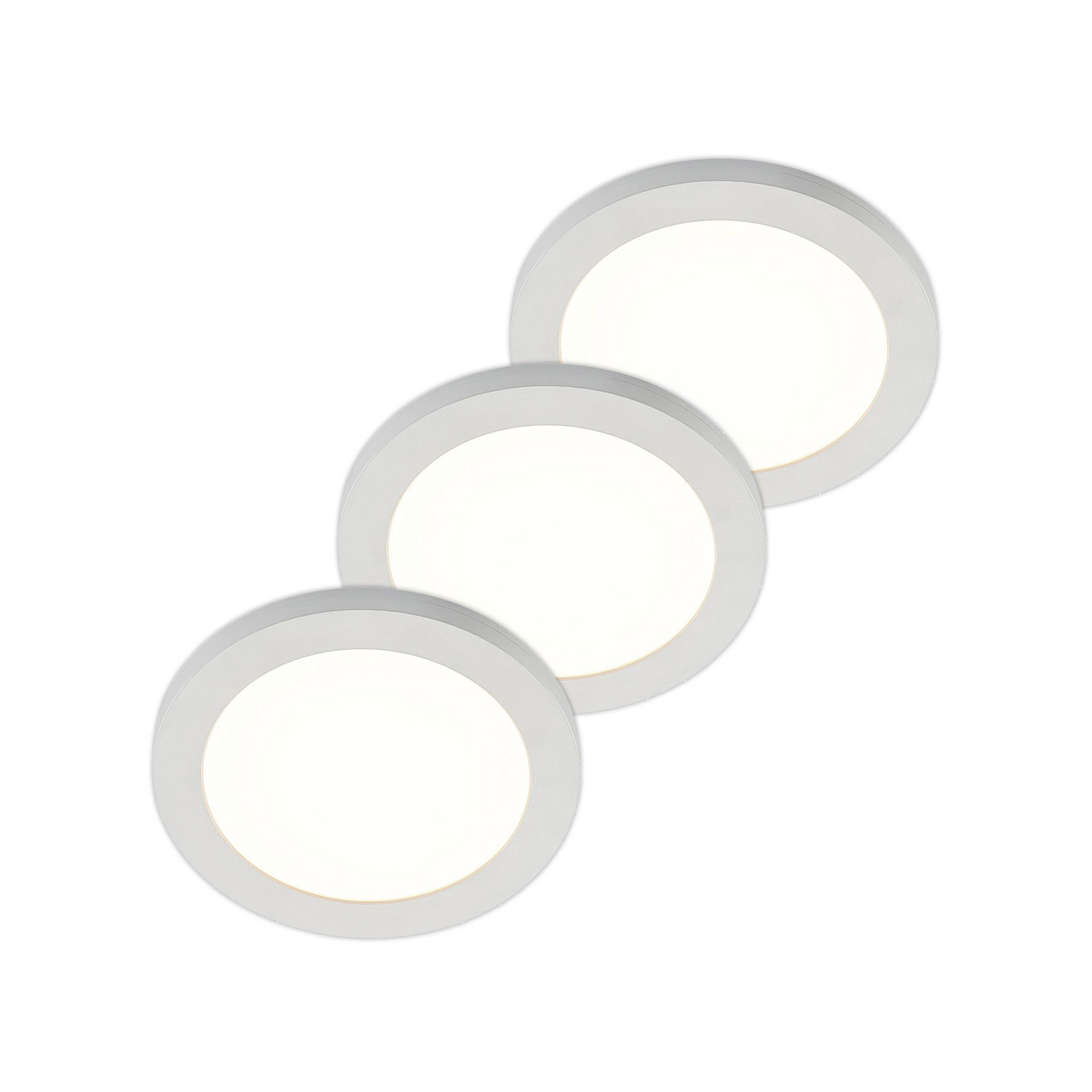 Stropní svítidlo Prios LED Aureka, sada 3 kusů, senzor, Ø 23 cm, bílé