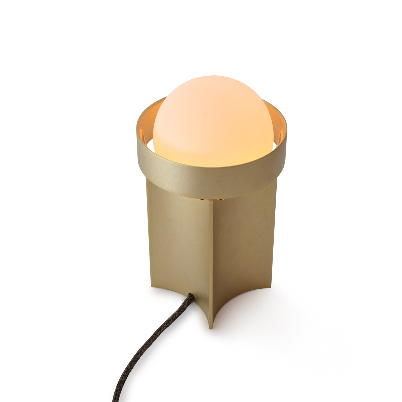 Tala bordlampe Loop small, aluminium, LED globe III, gull