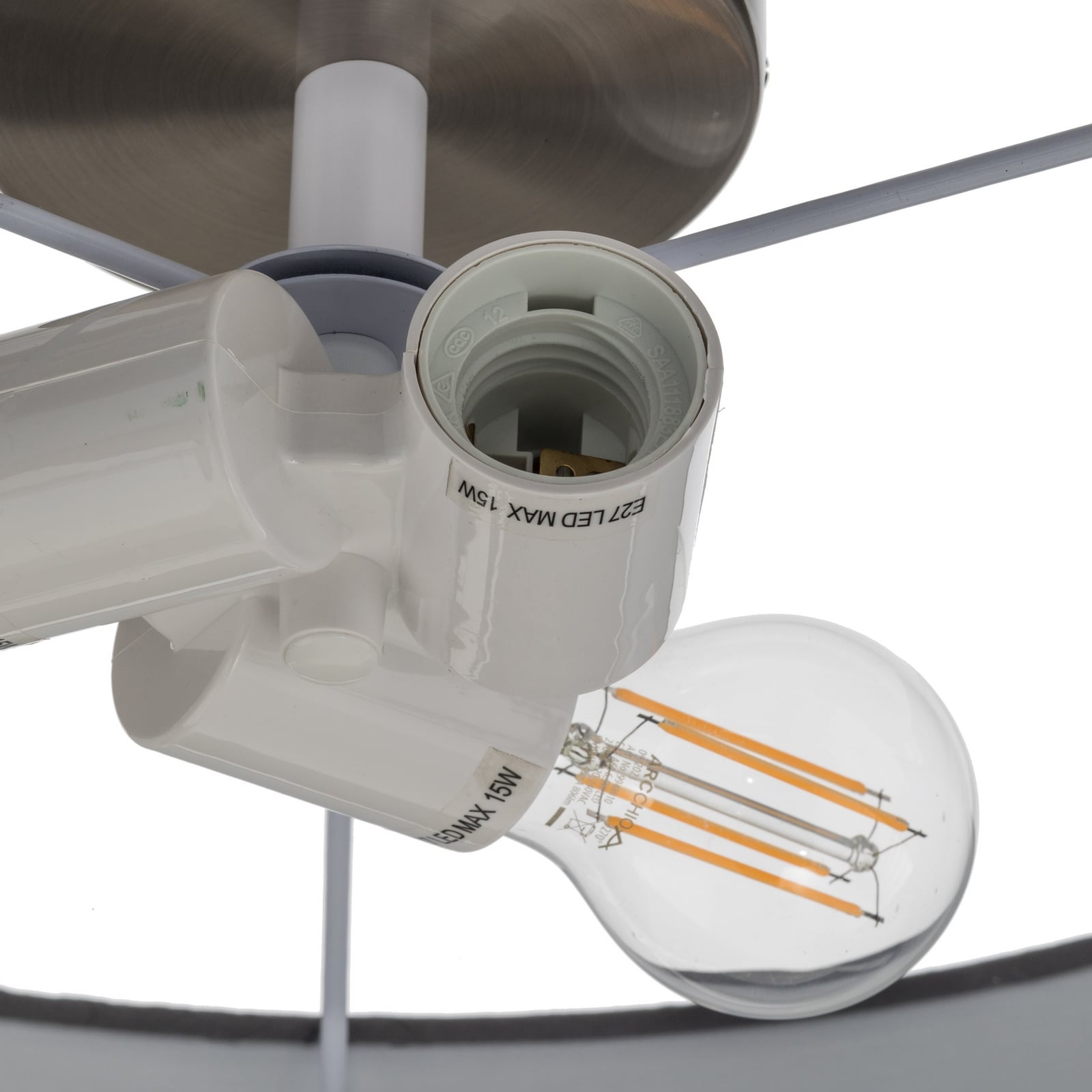 Lindby Deckenleuchte Sebatin, Ø 50 cm, grau, Stoff, E27