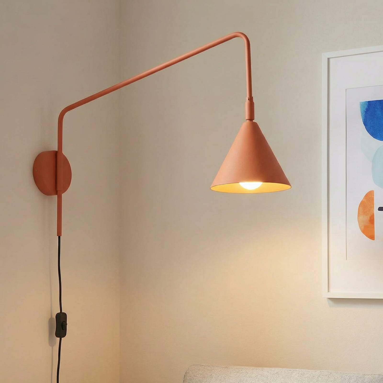 LYS zidna lampa, oker, Ø 14 cm, metal, utikač, E14 - SOLLUX