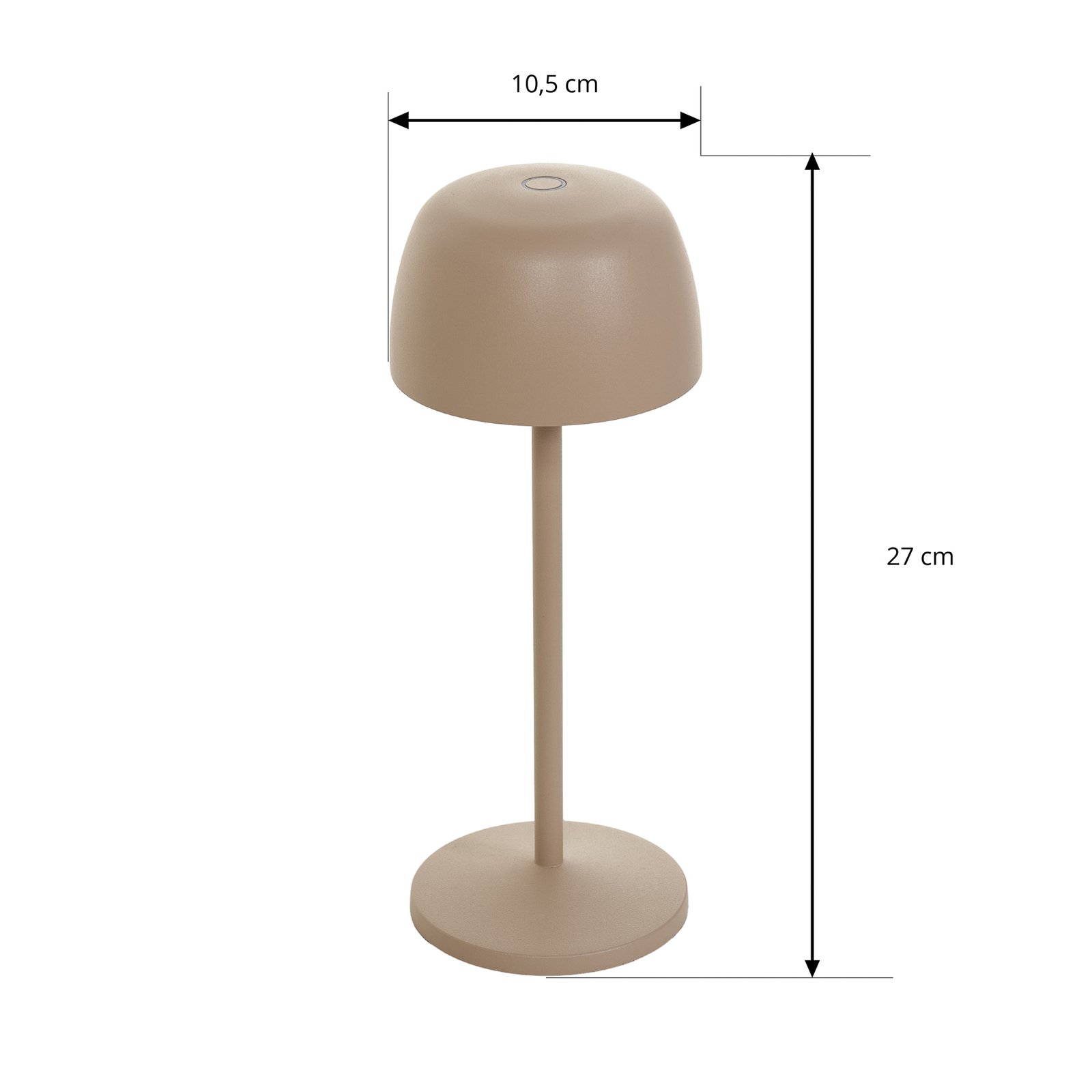 "Lindby" LED įkraunama stalinė lempa "Arietty", smėlio smėlio spalvos, 3