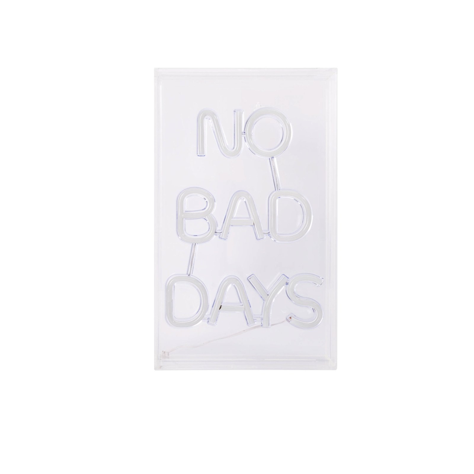 LED seinalamp No Bad Days, läbipaistev, 30x18 cm plastist USB RGB