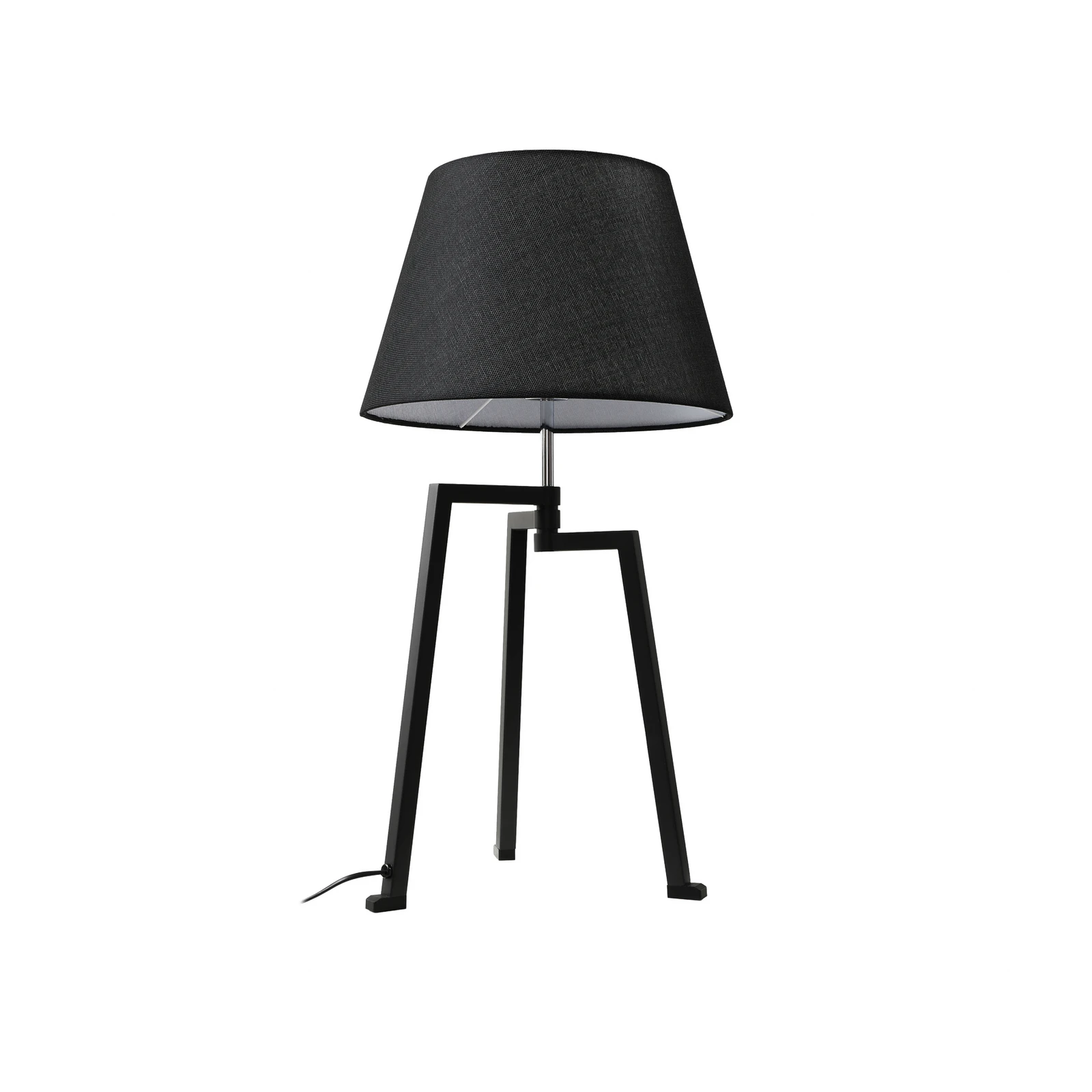 Lucande stolna lampa Amona, crna, tekstil, 69 cm, tronožac