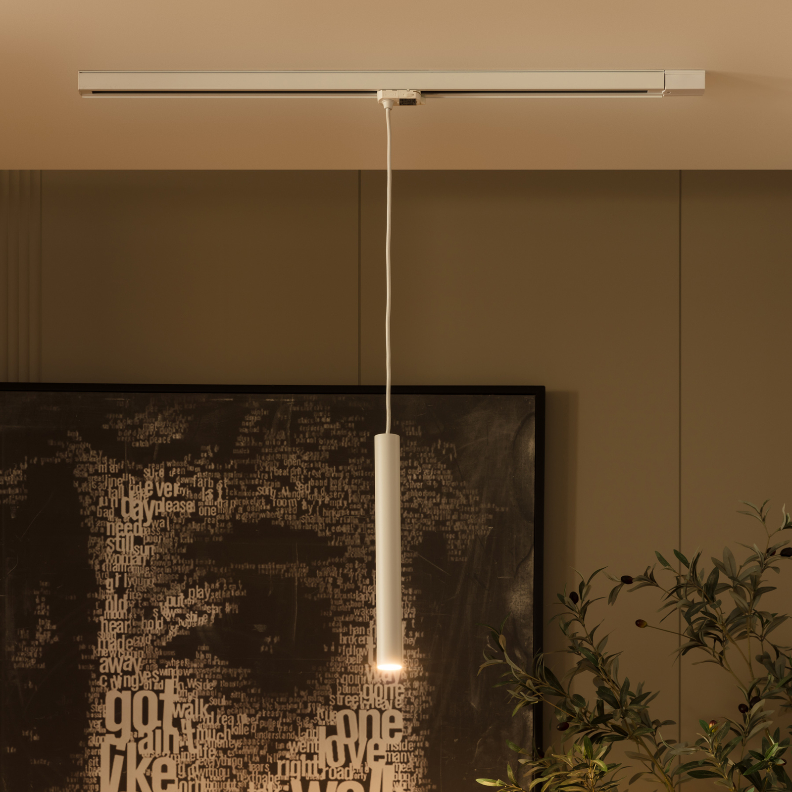 Arcchio Ejona skinnemontert LED-pendel hvit 4/40 cm