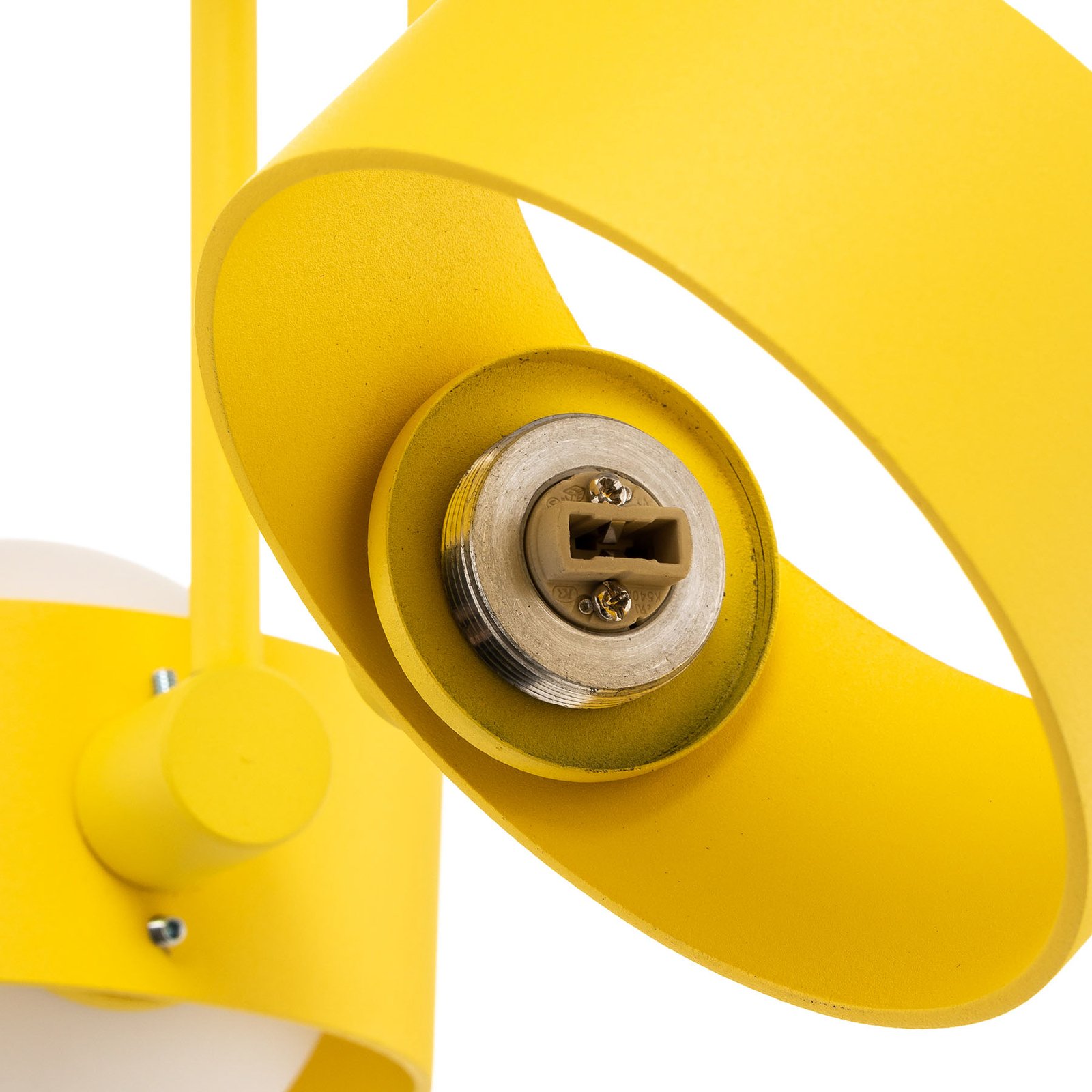 Mado ceiling light, steel, yellow, two-bulb