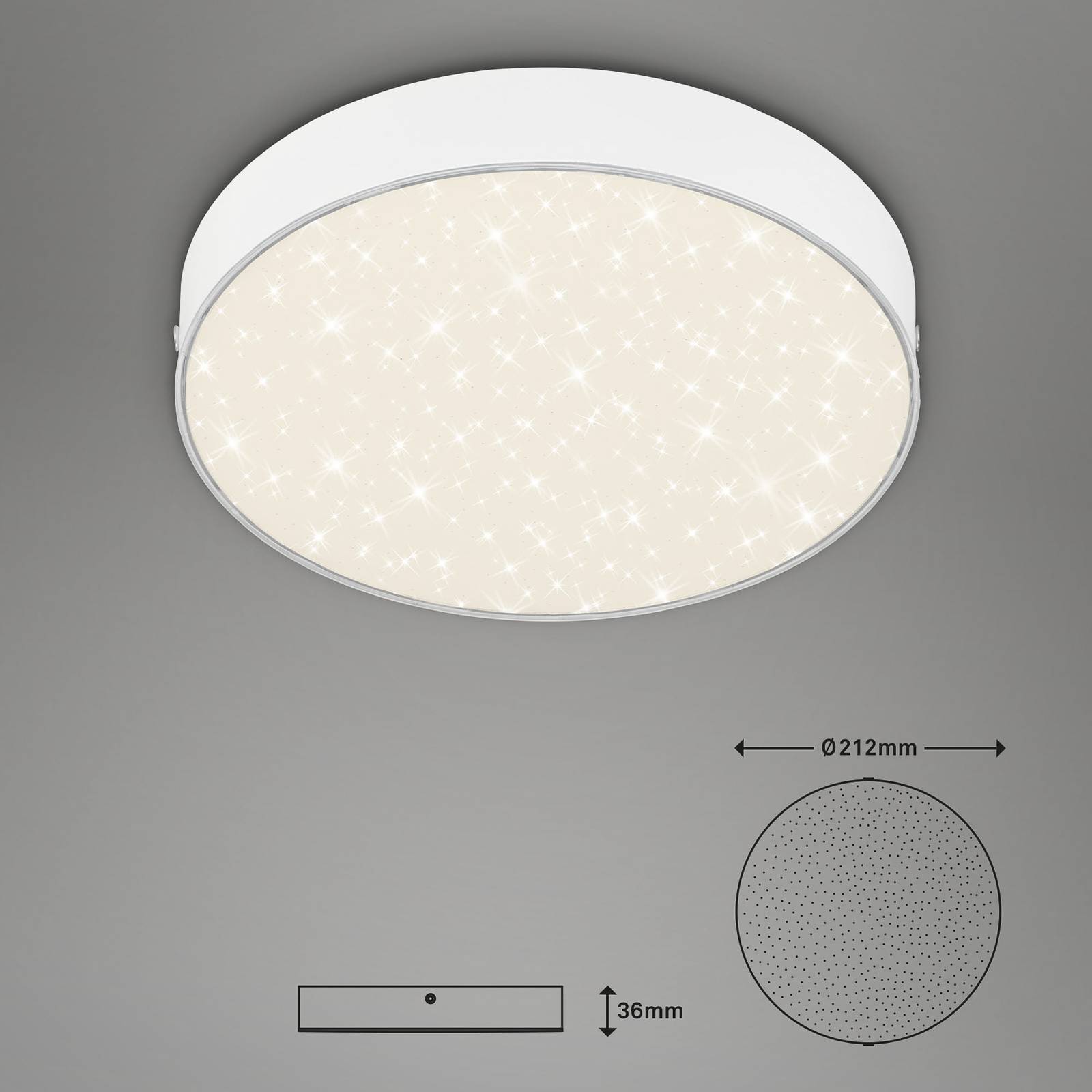 Lampa sufitowa LED Flame Star, Ø 21,2 cm, biała