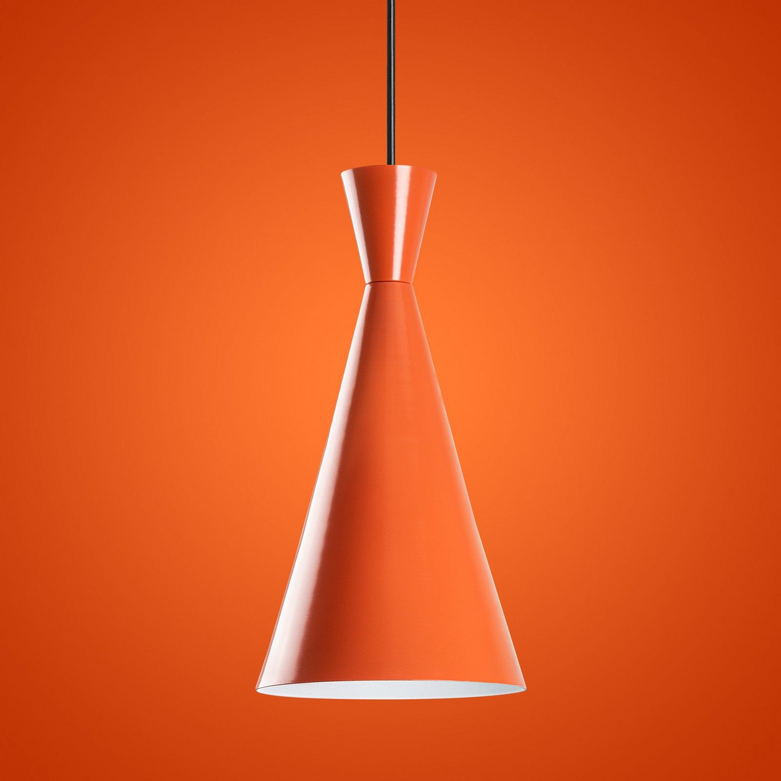Tom pendant light, orange, metal, Ø 19 cm, E27