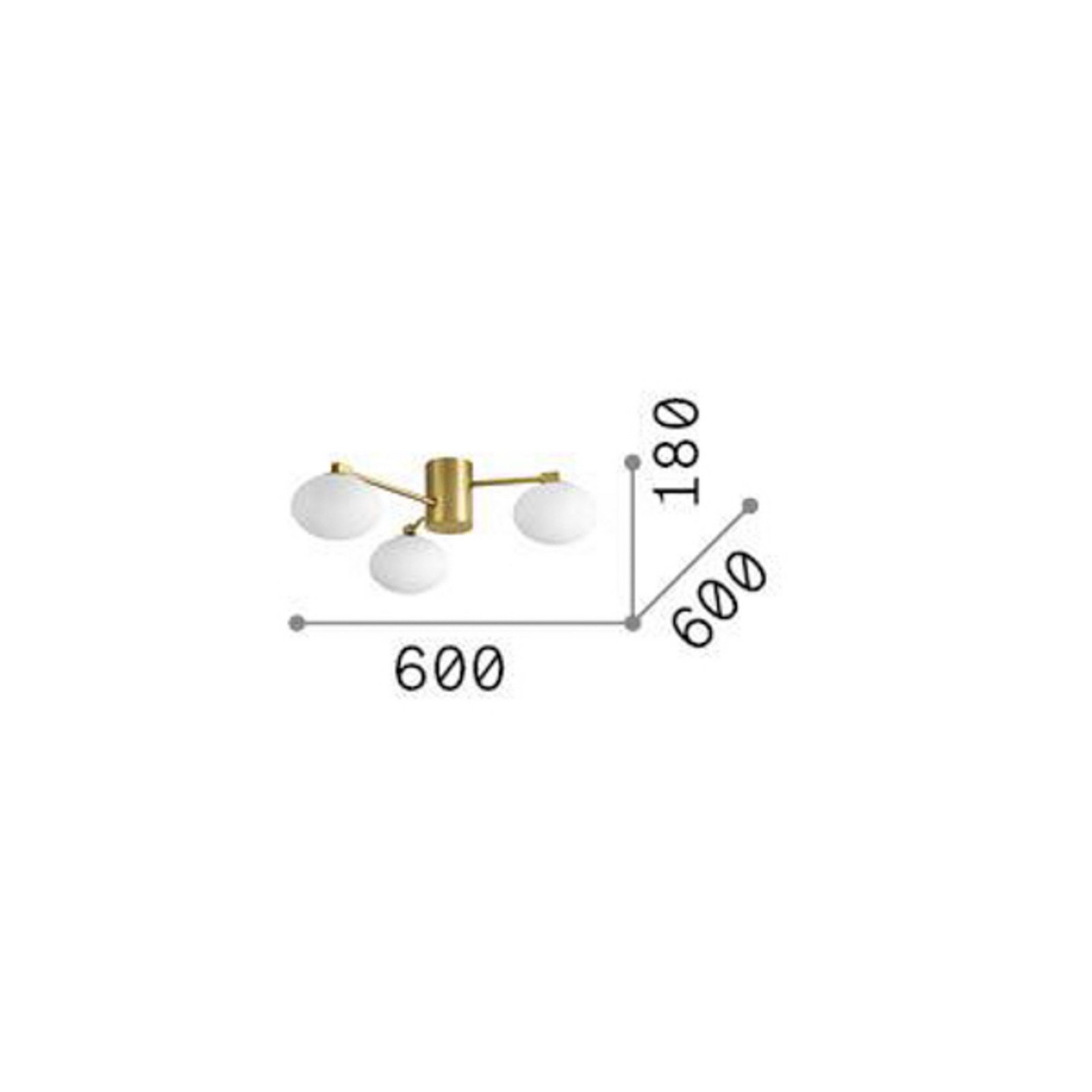 Ideal Lux Hermes plafonieră Hermes alb 60 cm 3 lumini sticlă