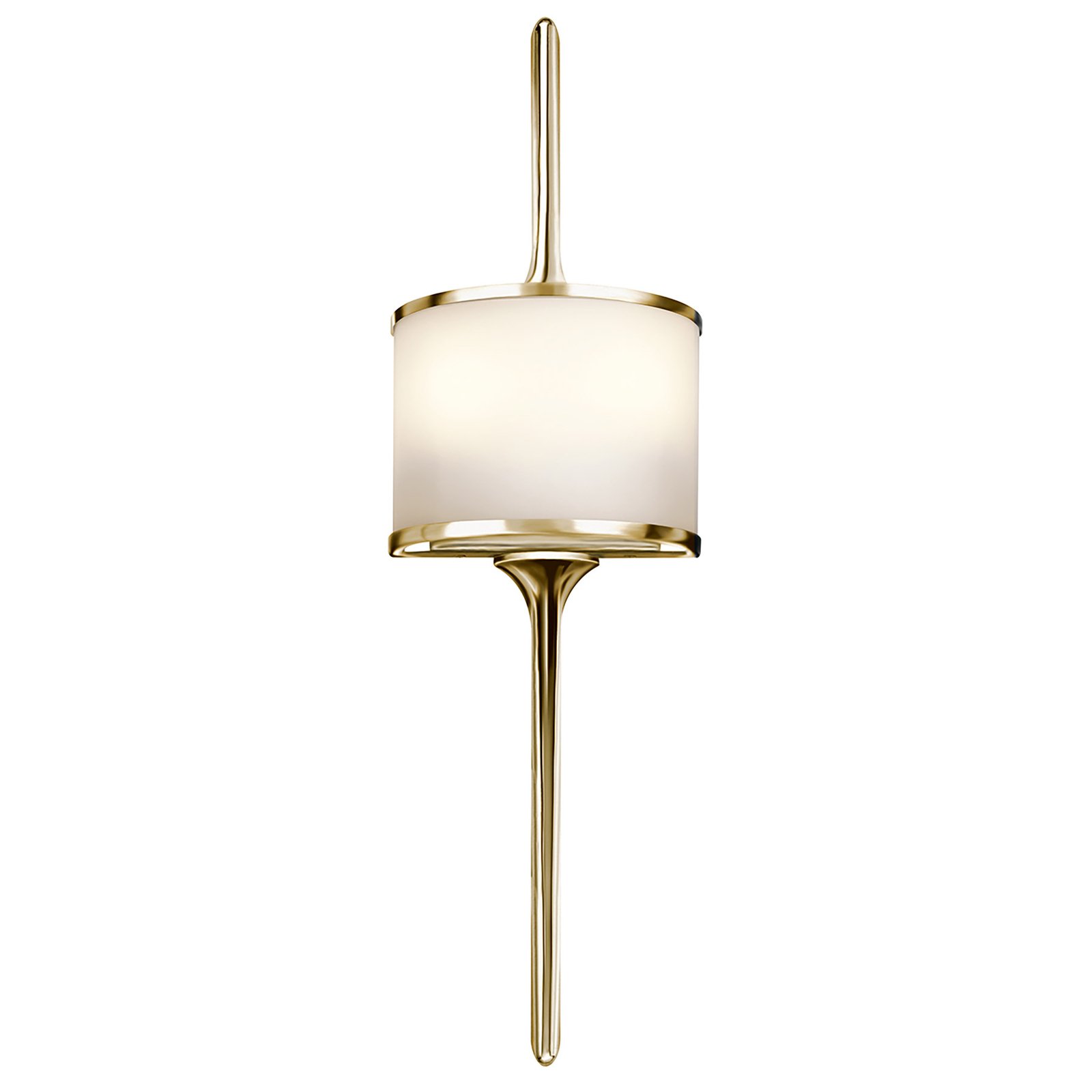Mona IP44 LED wall light, height 55.9 cm, brass