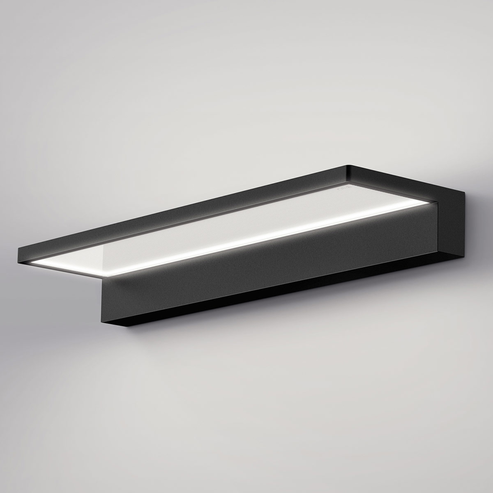 Serien Lighting serien.lighting Crib Wall LED wall lamp, black, for Living / Dining Room, aluminium, glass, 12 W, energy efficiency: A+, W: 30 cm, H: 3.3 cm