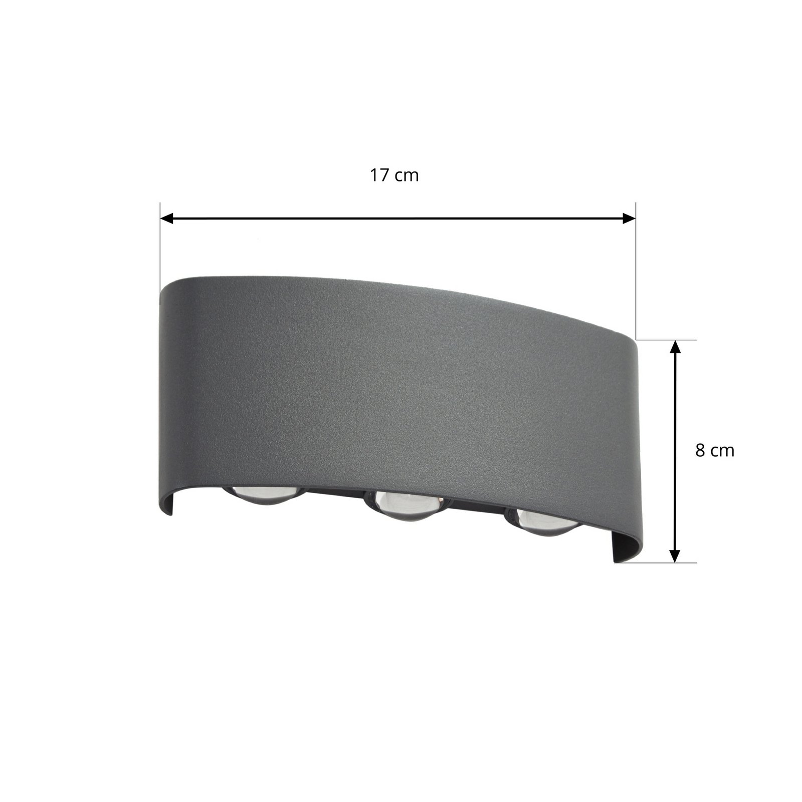 Lindby LED-välisvalgustid Ithan, 3-osalised, antratsiit, 17 cm Lindby LED-välisvalgustid Ithan, 3-osalised, antratsiit, 17 cm