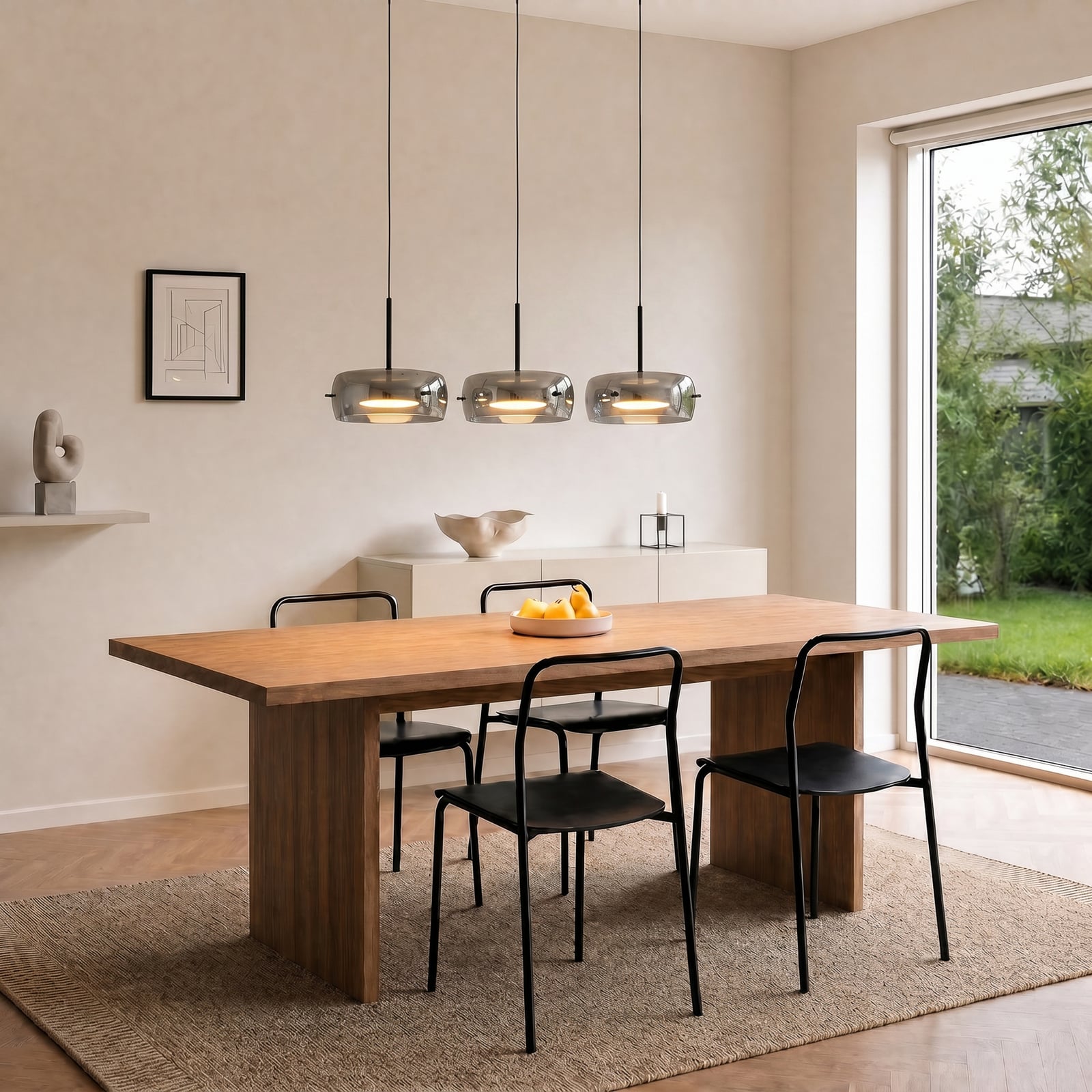 Martis LED-hengelampe, svart, 3 lyskilder, step-dim - Lucande Martis LED-hengelampe, svart, 3 lyskilder, step-dim - Lucande