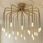 Lucande LED-Deckenlampe Ariadne, Ø 57cm, gold matt, 20-flg.