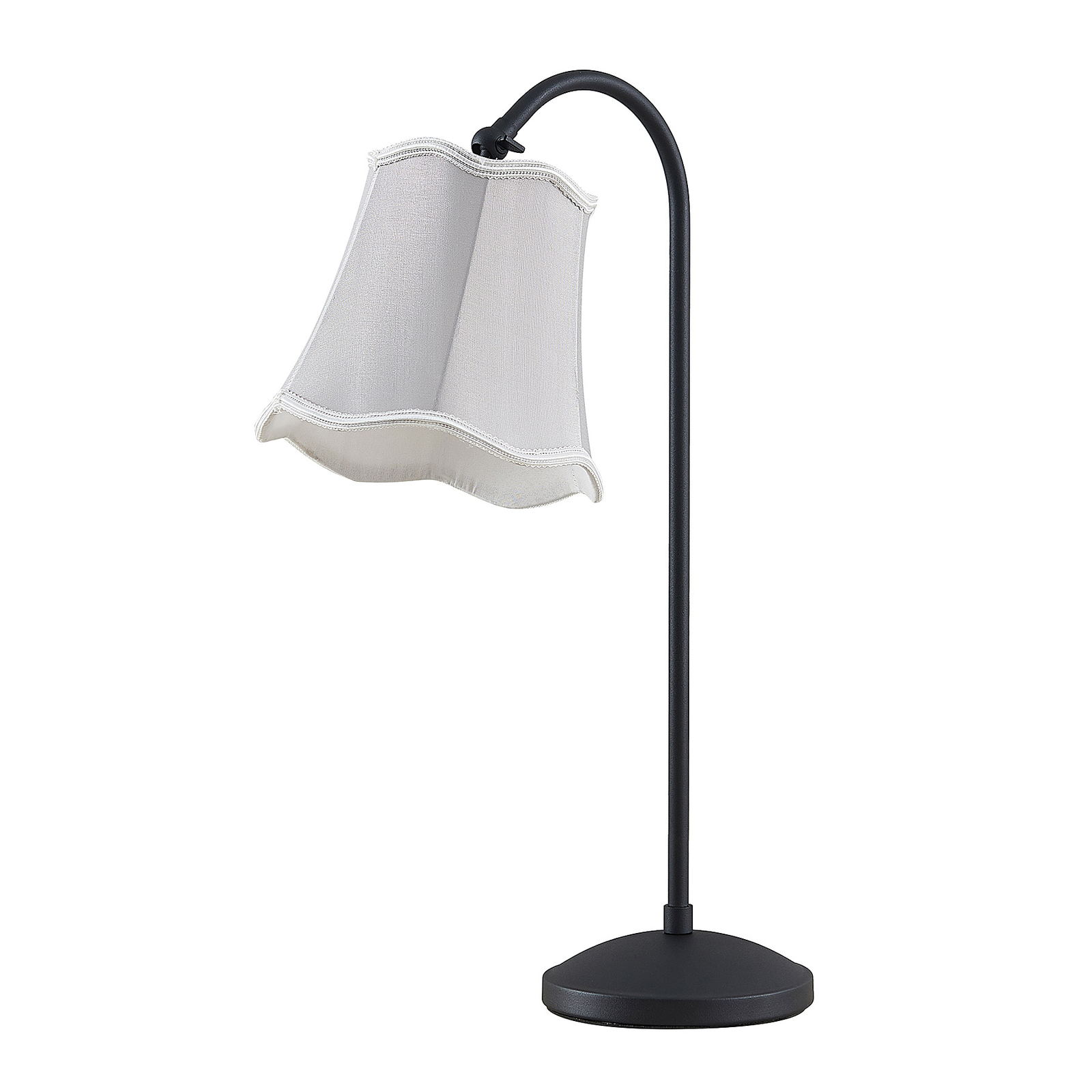 Lucande Binta fabric table lamp, silver grey