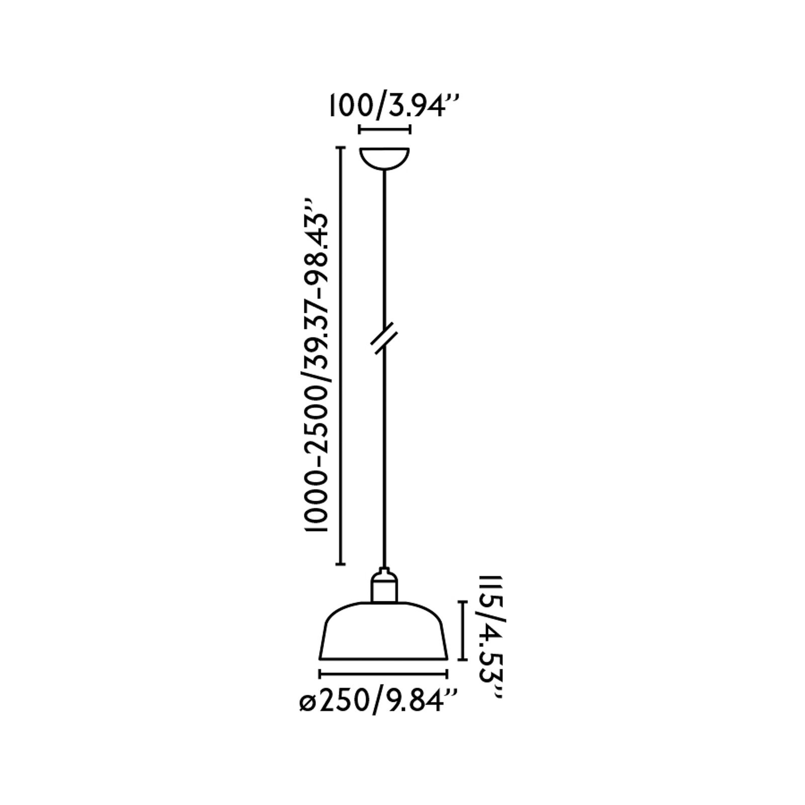 Tatawin hanging light, black, glass, Ø 18.4 cm