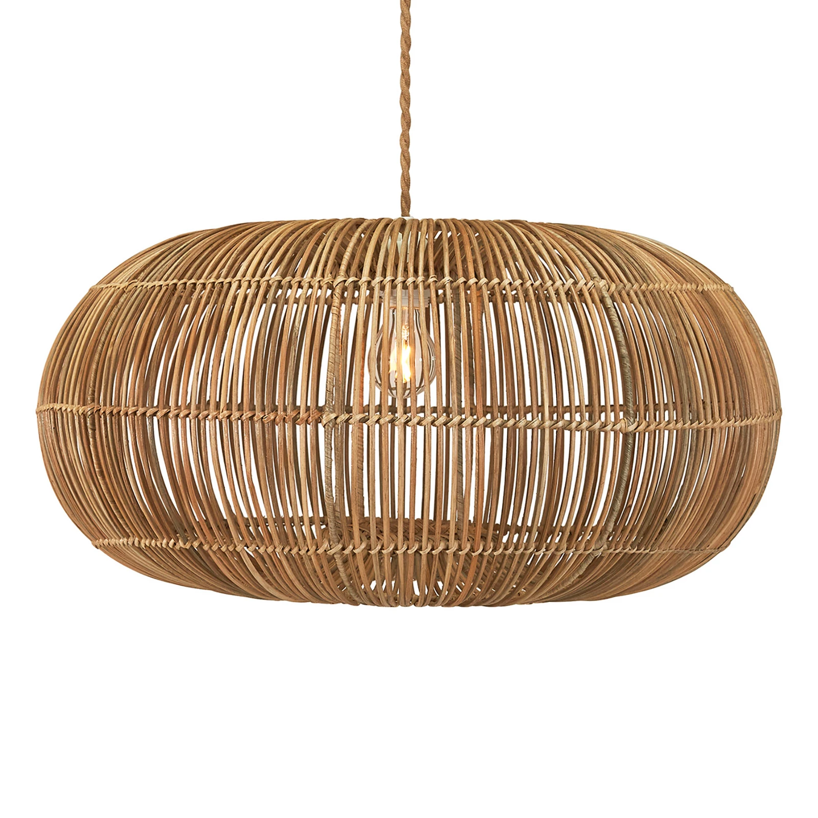 PR Home Zuri lámpara colgante de ratán, Ø 61 cm