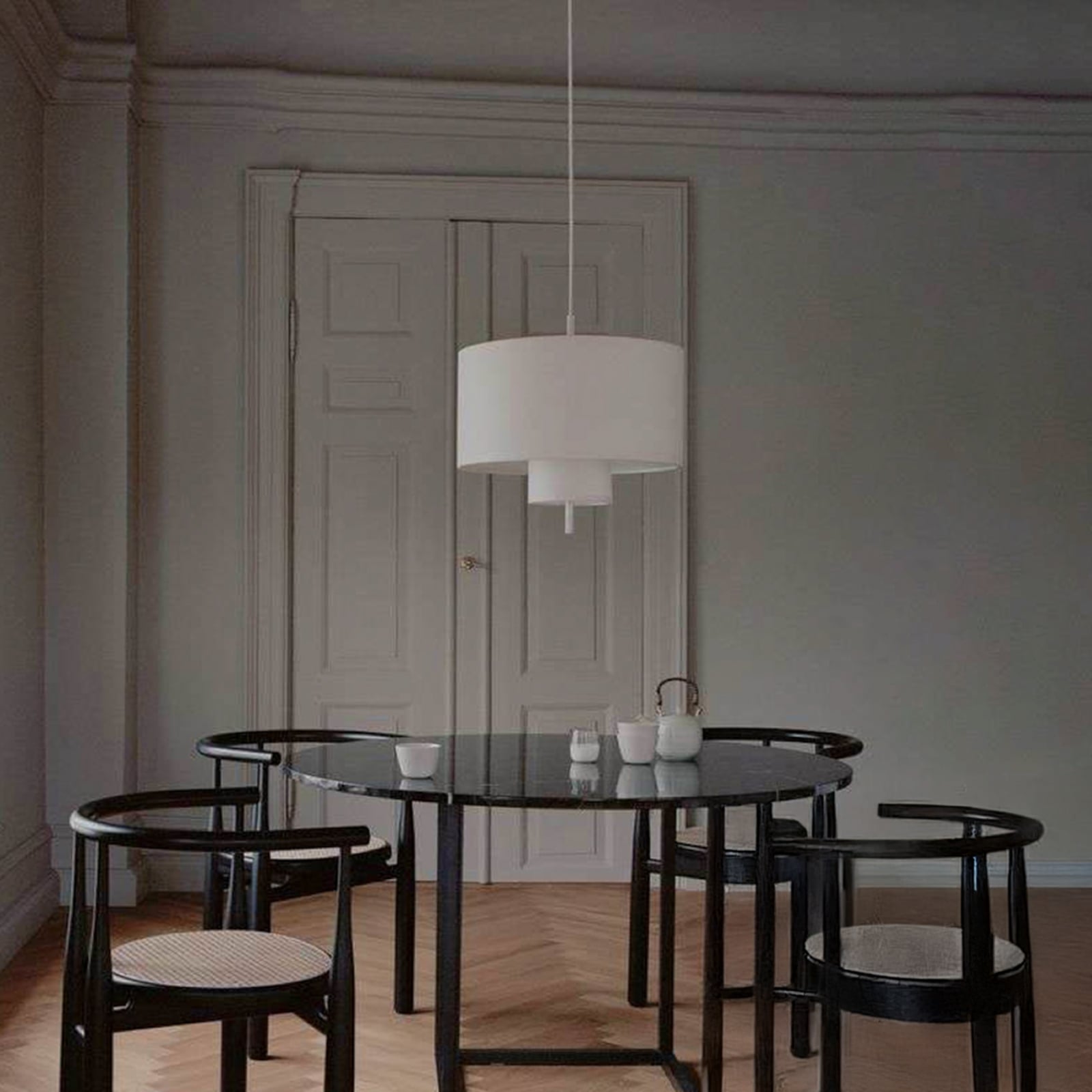 Margin Pendant Light Ø50 White Canvas - New Works