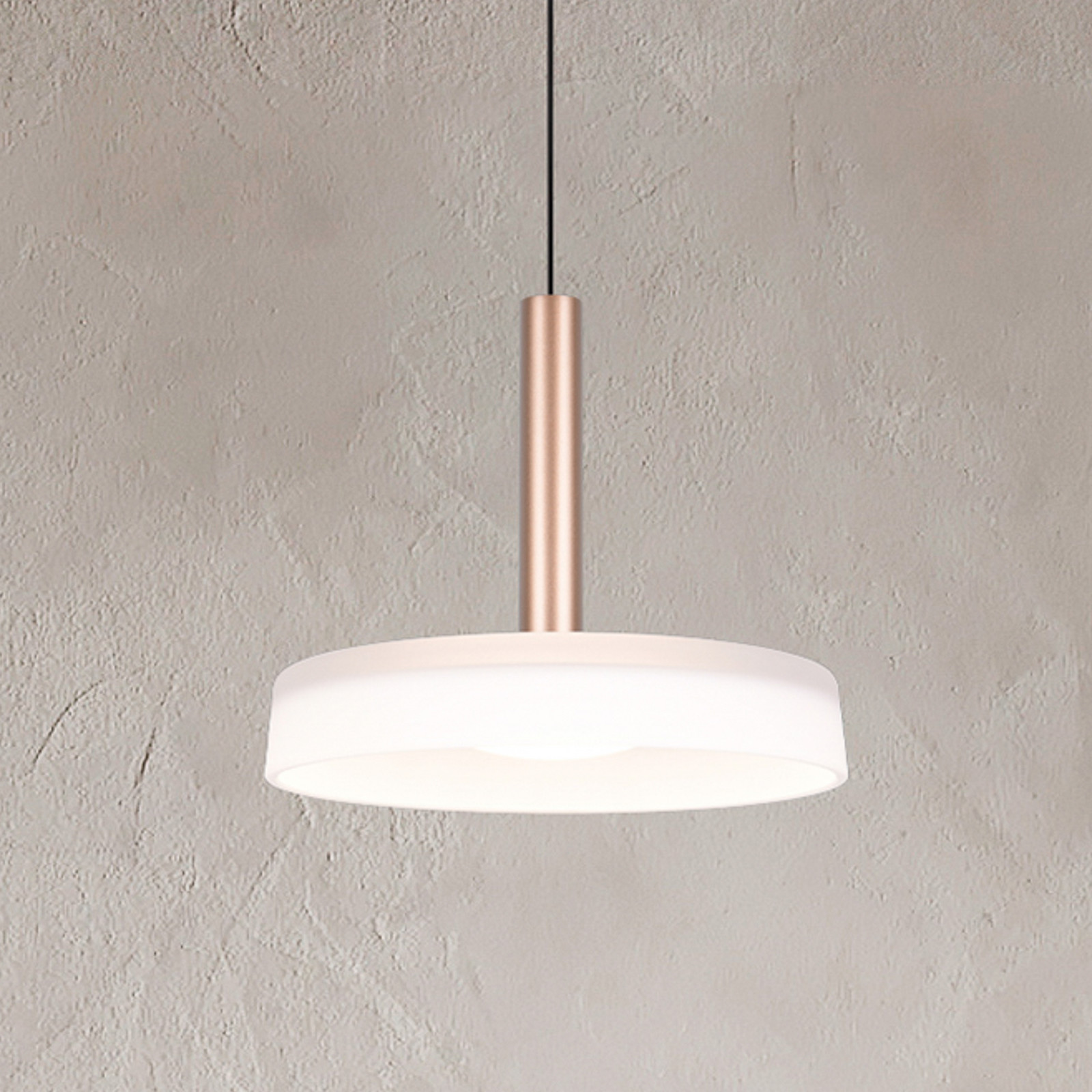 Trio Lighting Lampă suspendată LED Celeste alb/maro Ø 22 cm sticlă dimabil - Camera de zi / sufragerie - modern - alb maro cafea negru