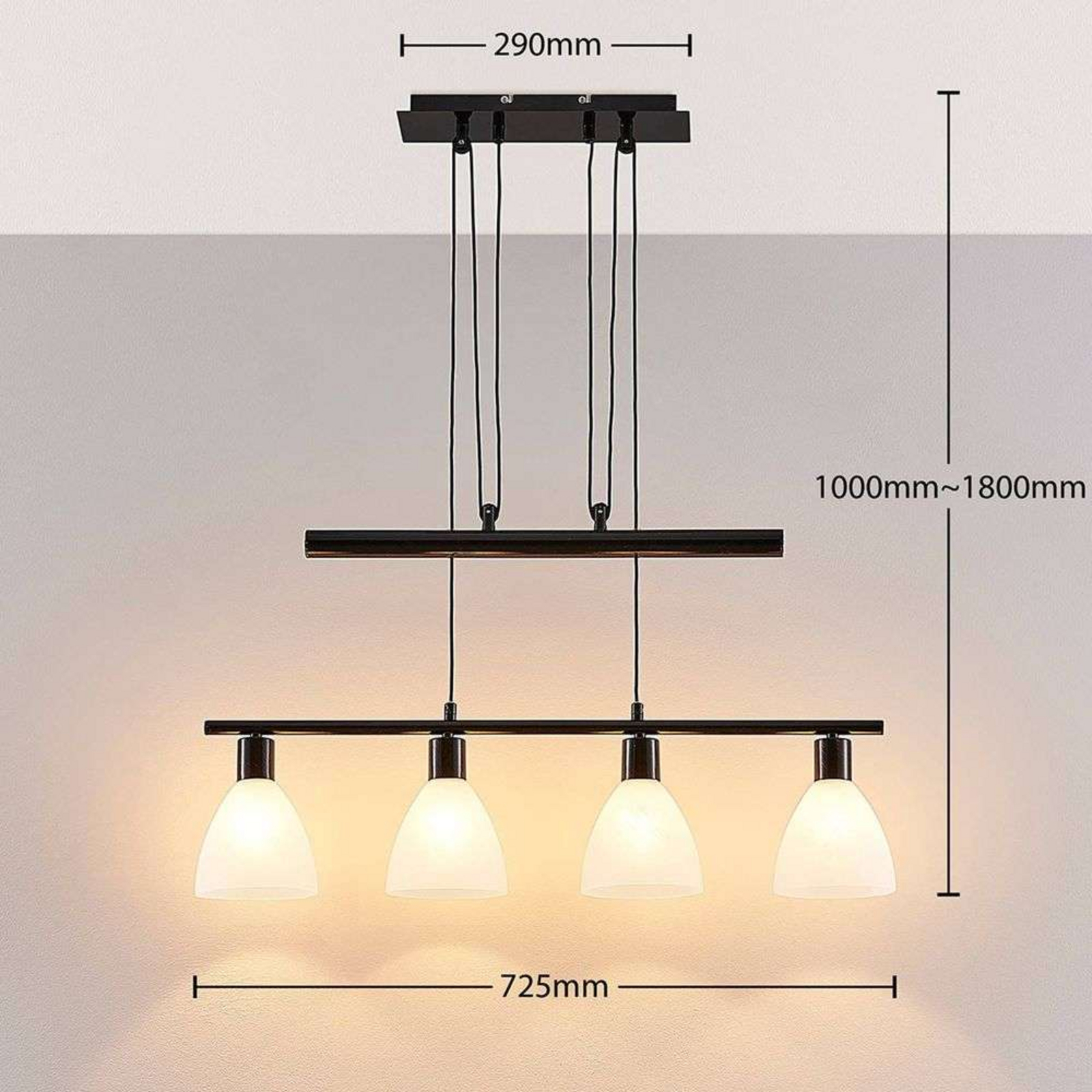 Simeon Lustră Pendul White/Rust Brown - Lindby