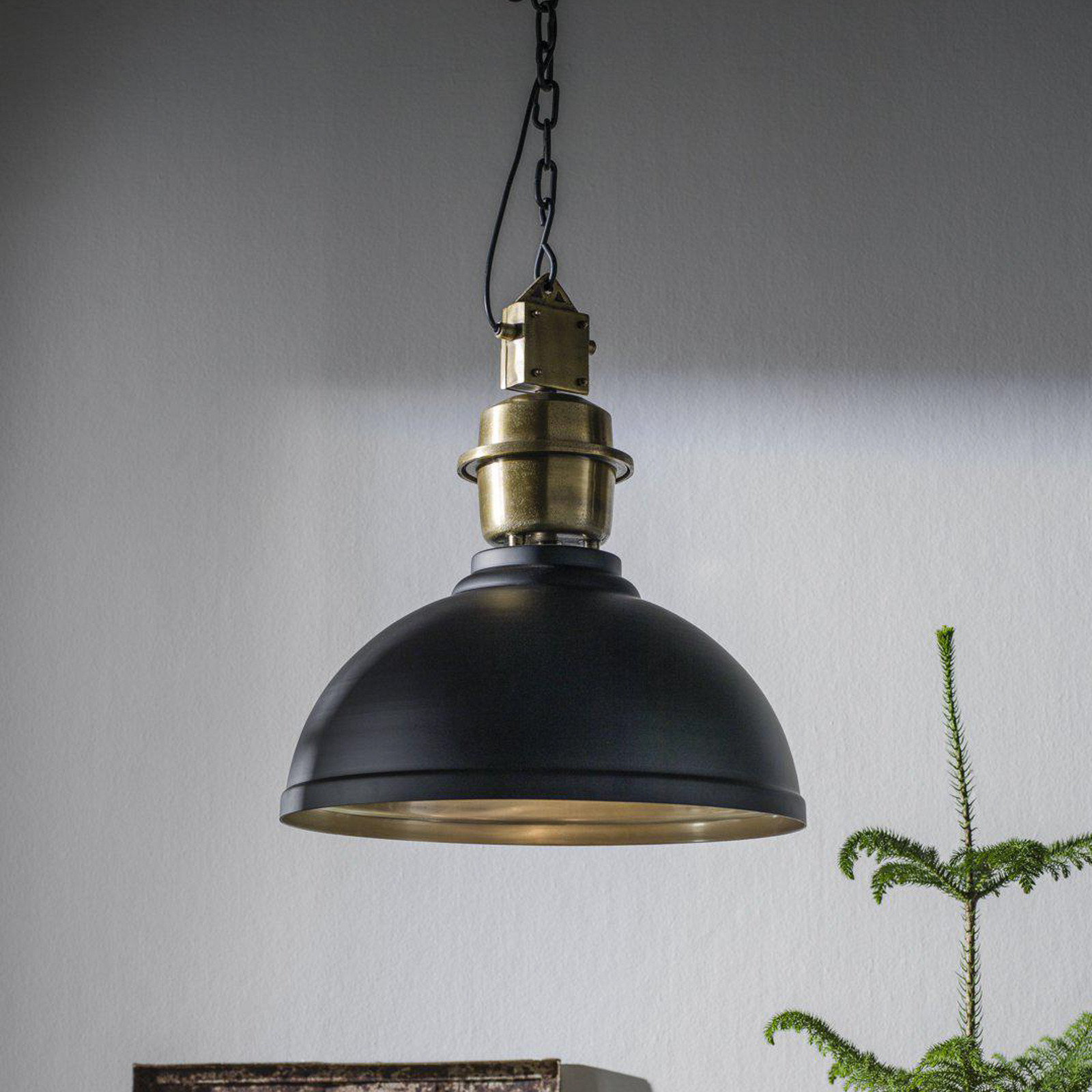 PR Home lampă suspendată Manchester negru Ø 52 cm metal - Camera de zi / sufragerie - Design industrial - negru alamă