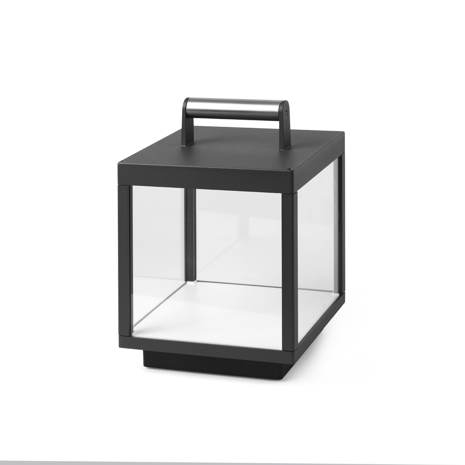 Lámpara de mesa LED recargable Kerala, gris oscuro, aluminio, altura 26,8