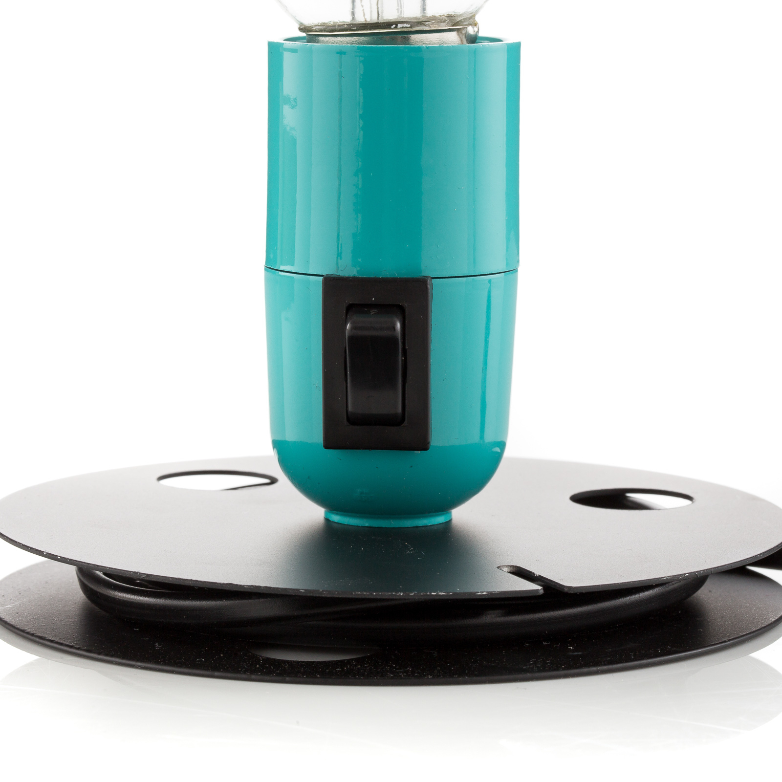 FLOS Lampadina lampe table LED turquoise pied noir