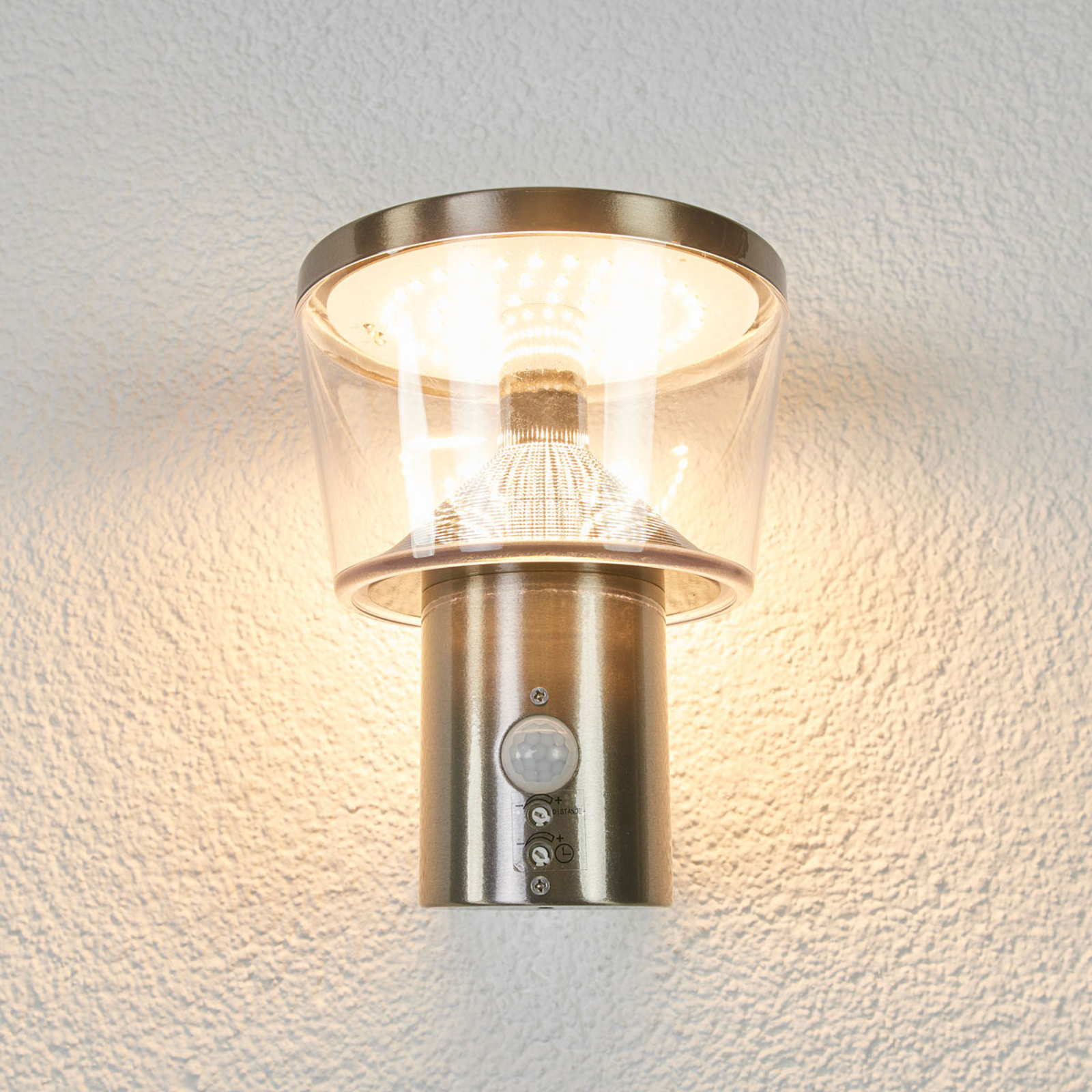 Érzékelős kültéri fali lámpa Antje LED-ekkel