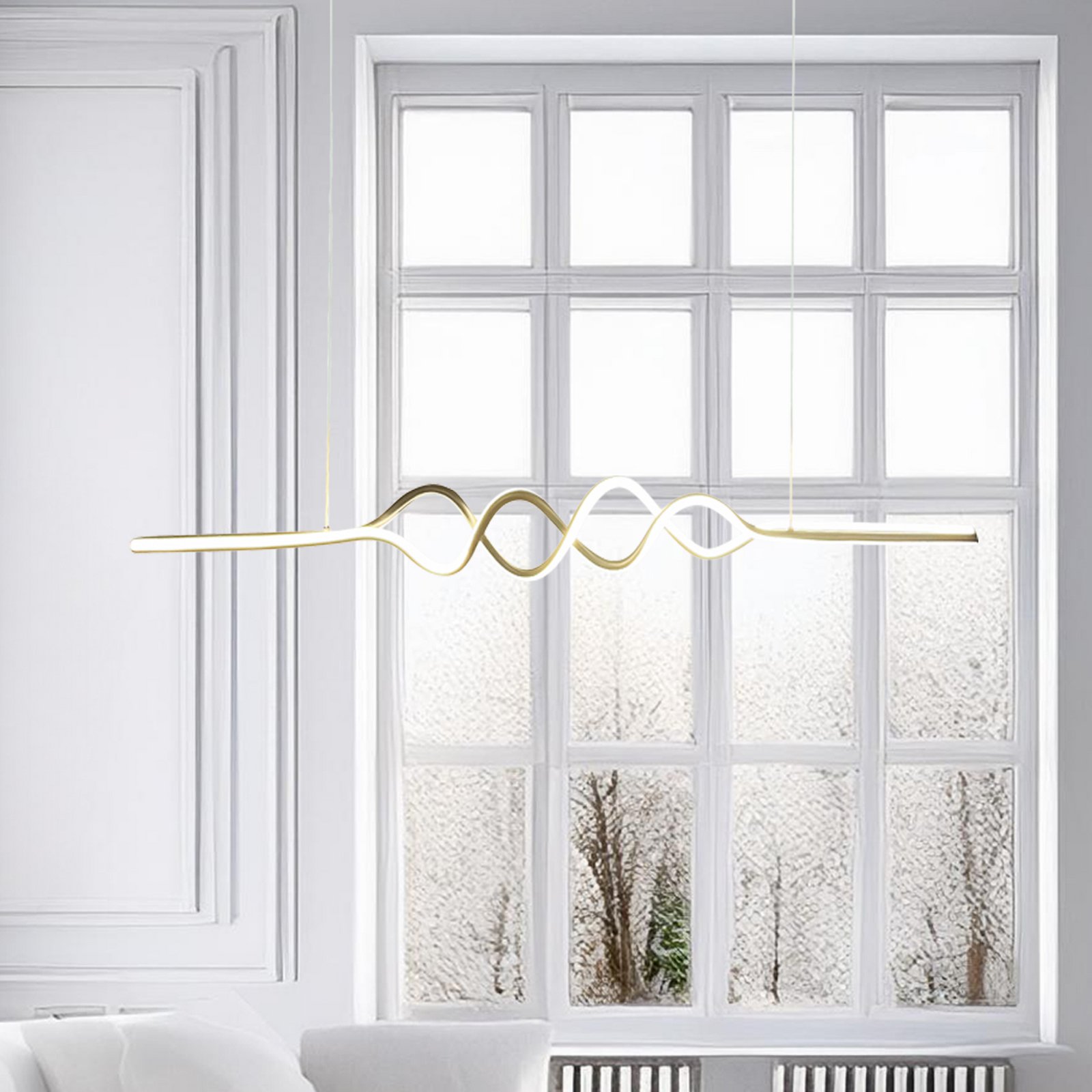LED-Hängeleuchte Ancona, Metall, gold/schwarz, 4.000 K