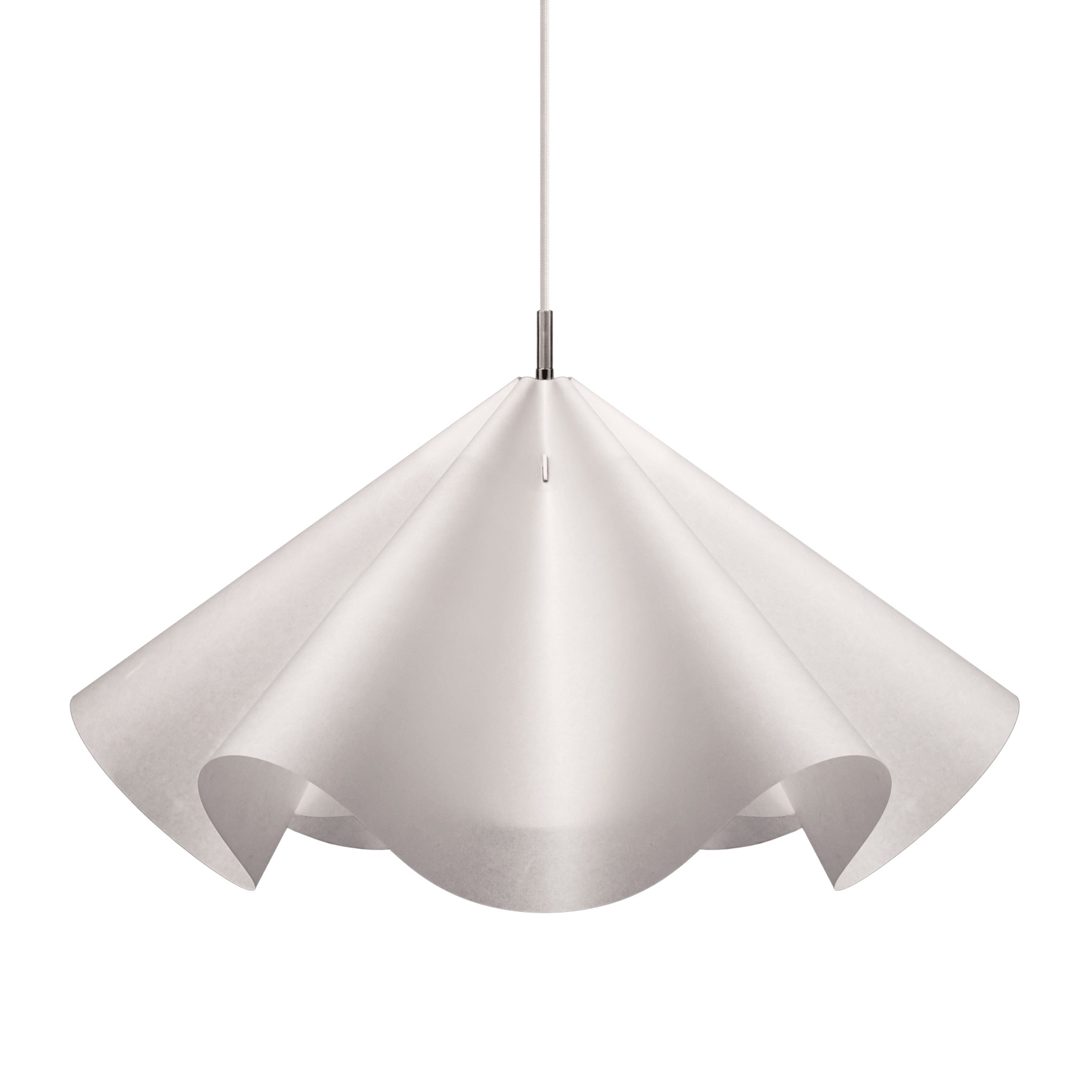 Żyrandol Sinuate, stal/biały, Ø75 cm, E27, papier – Moebe