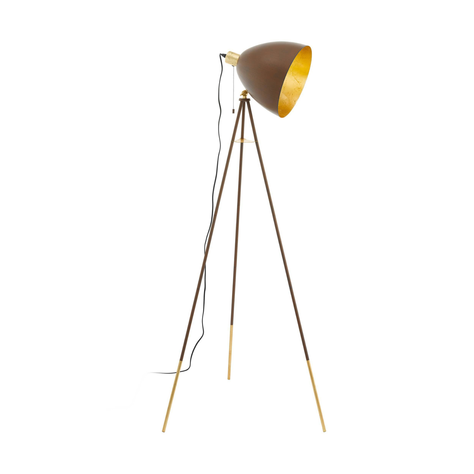 Chester floor lamp, height 149 cm, rust/gold-coloured, steel