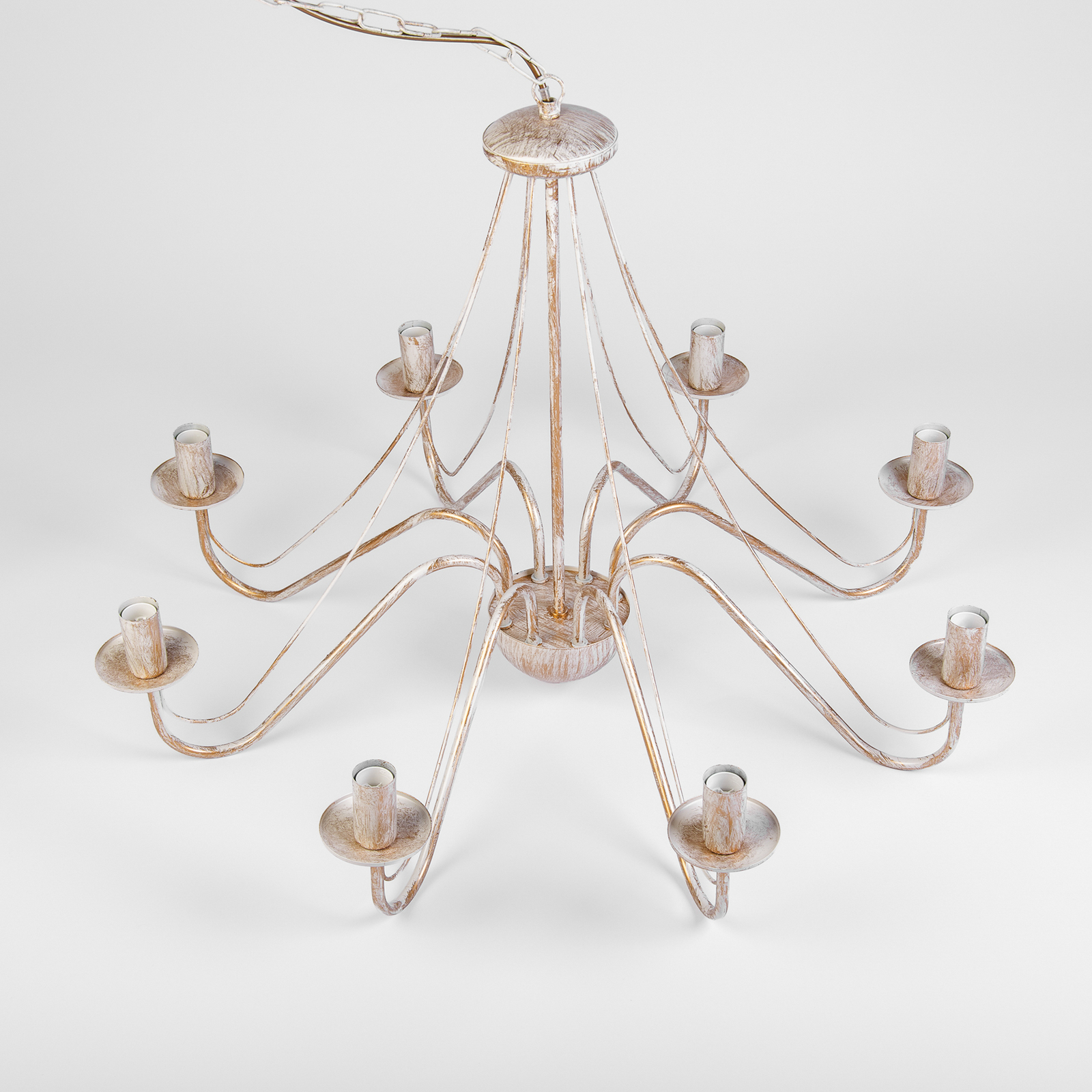 Lustre Malbo, or blanc, métal, à 8 lampes, E14