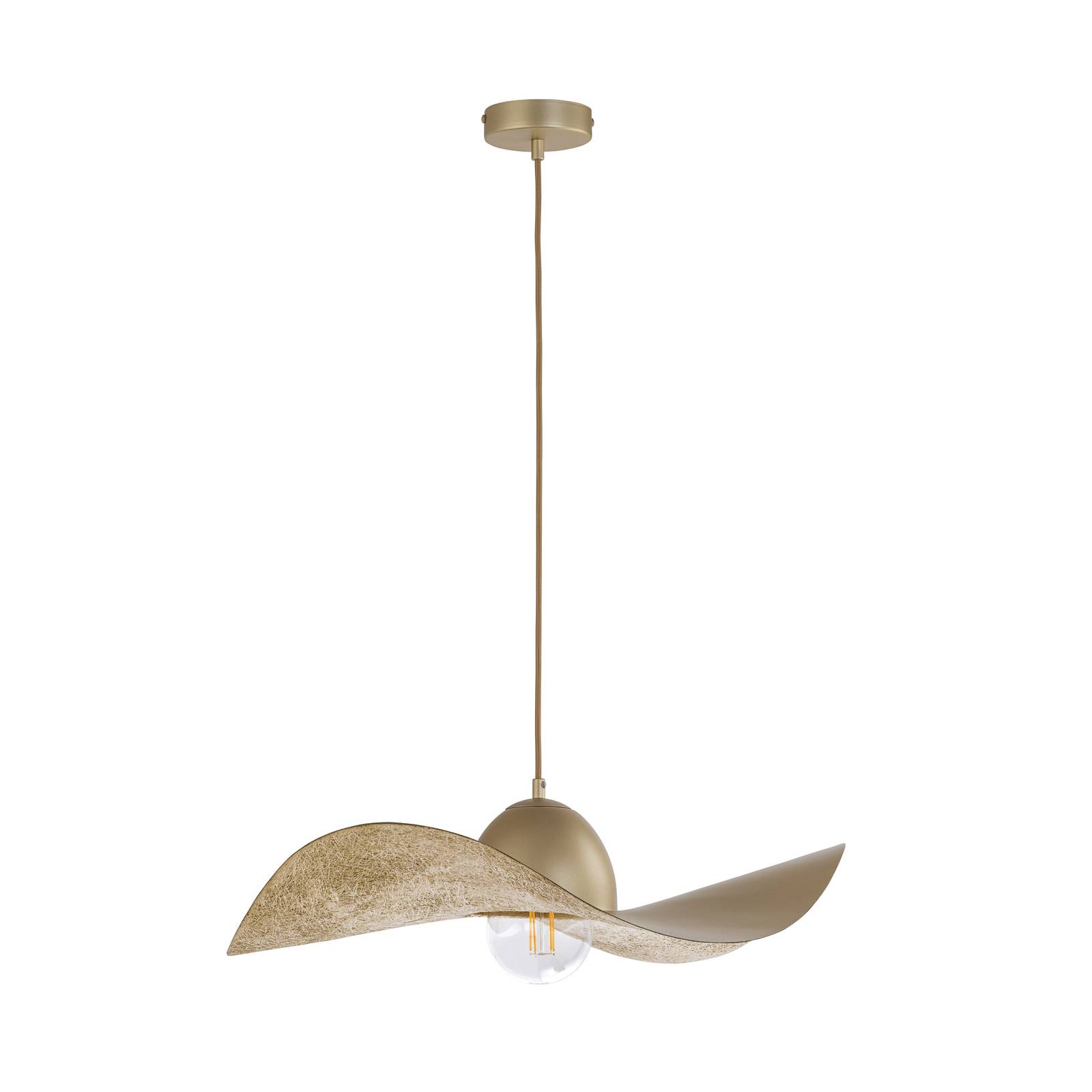 Hänglampa Jil, skärm svängd, guld