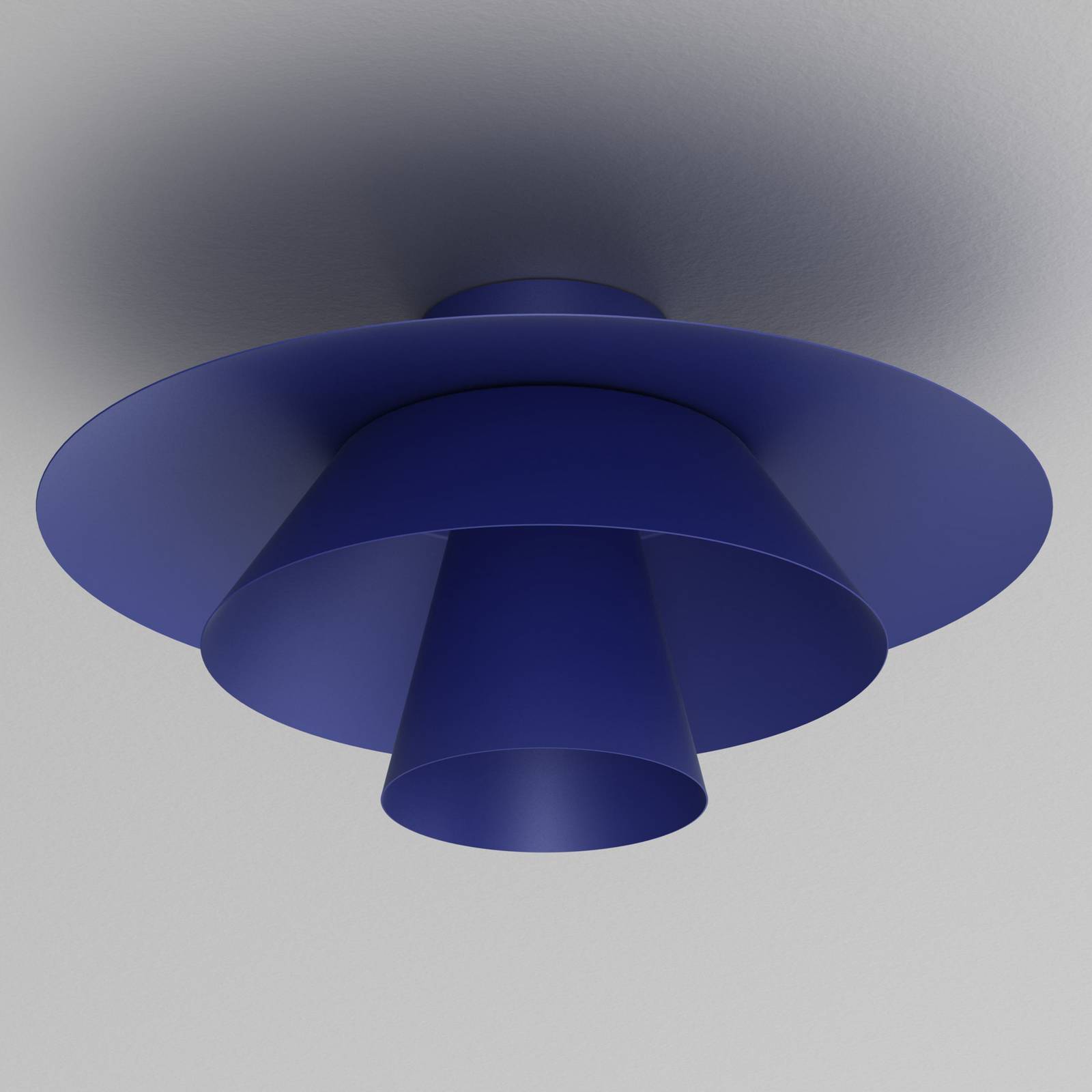 Lampa sufitowa Plato, ciemnoniebieska, metal, Ø 38 cm, E27