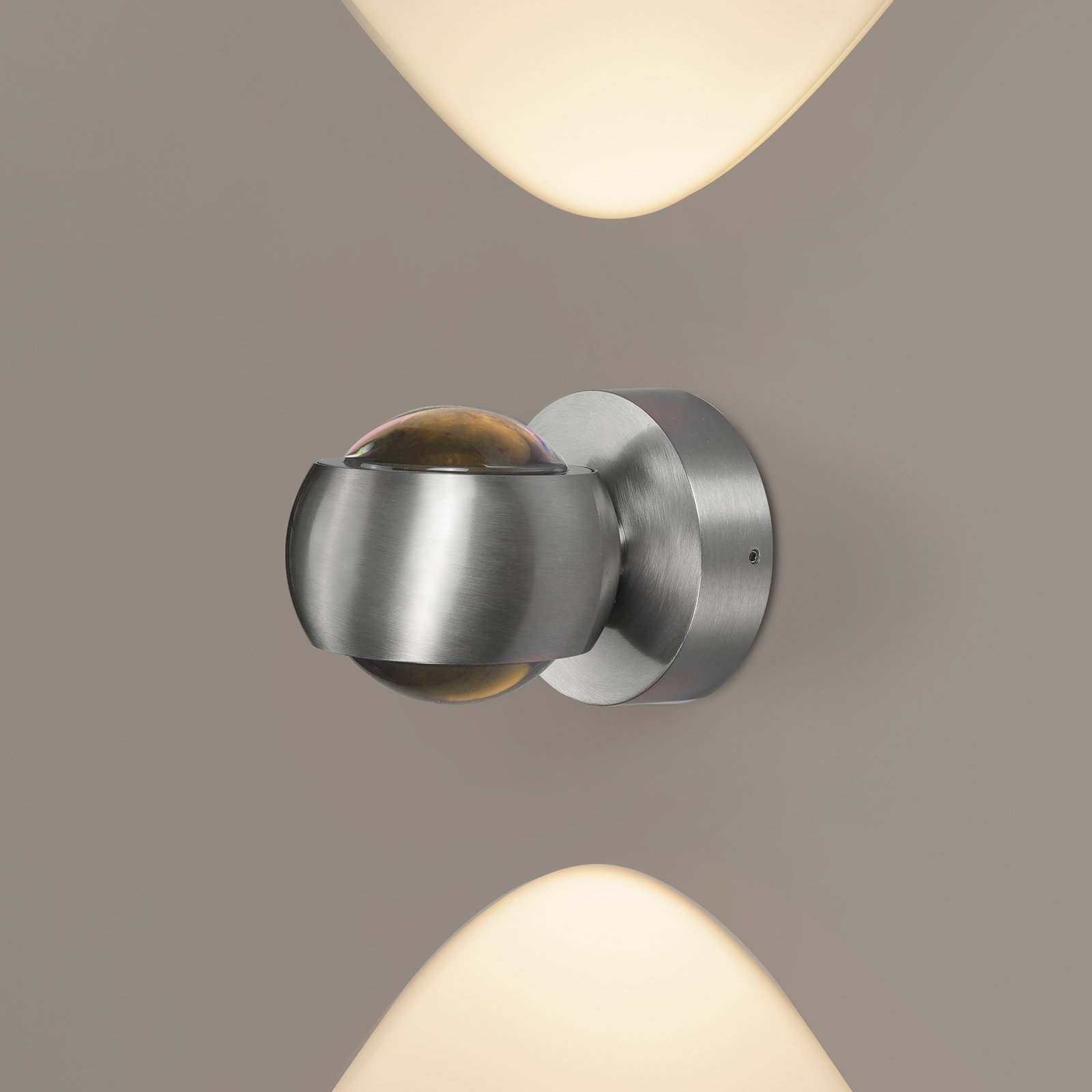 LED outdoor wall light, aluminium-coloured, up&down, CCT, dimmable