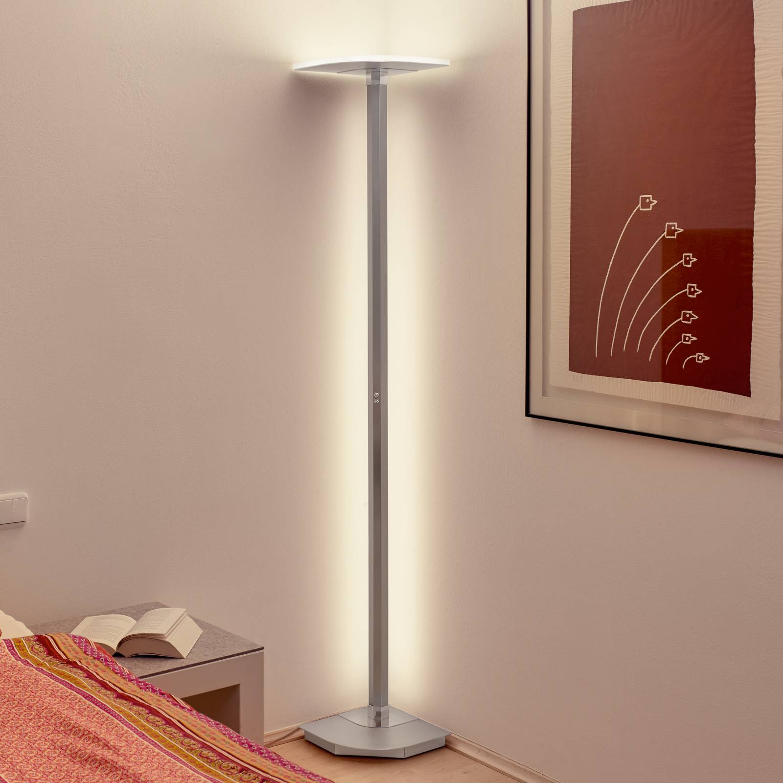 BANKAMP Enzo LED floor lamp, ZigBee-compatible, for Living / Dining Room, metal, 60 W, energy efficiency: A+, W: 40 cm, H: 182 cm
