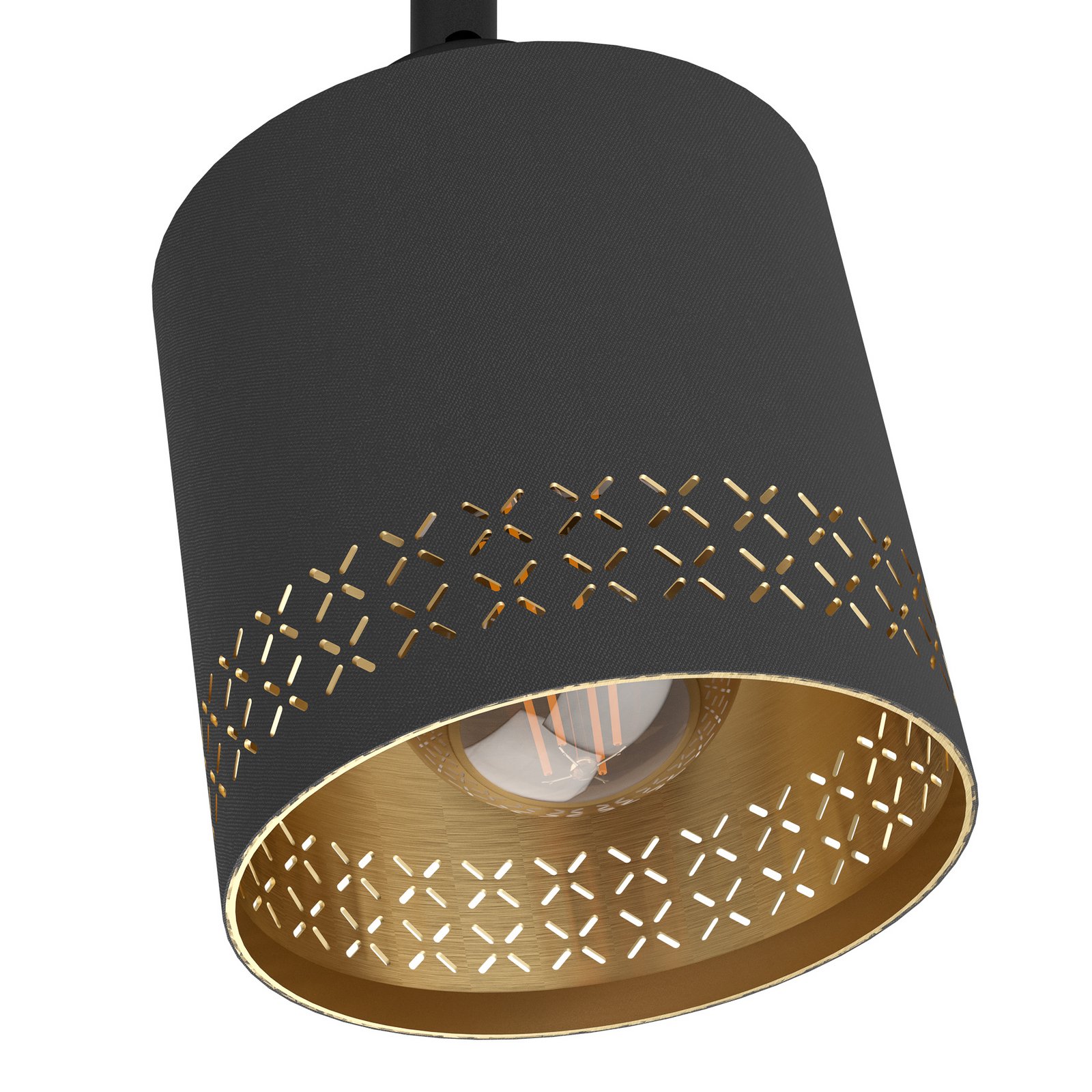 Esteperra ceiling light, black/gold, 2-bulb