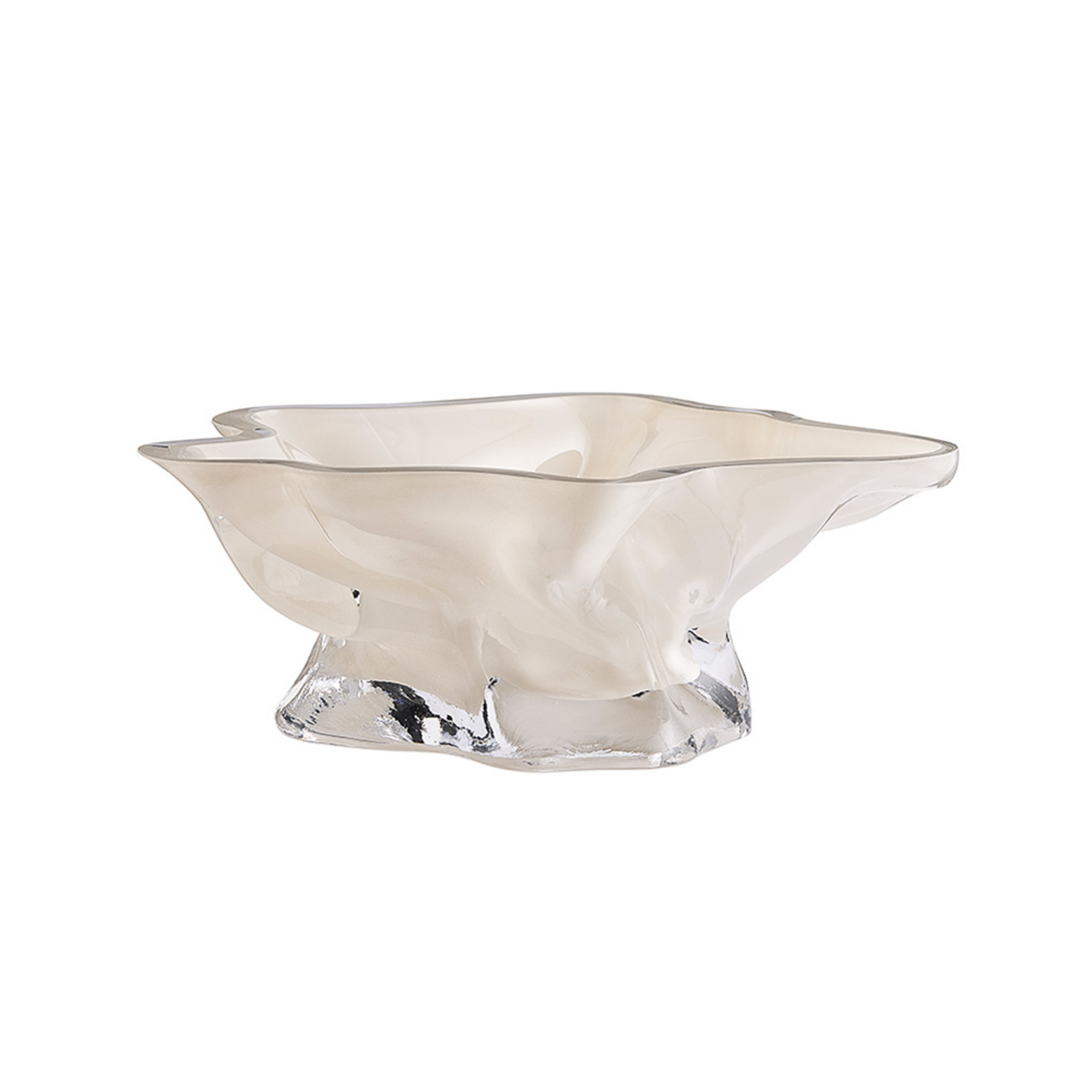 Vena skål, cremefarvet, længde 35 cm, højde 13 cm, glas – AYTM