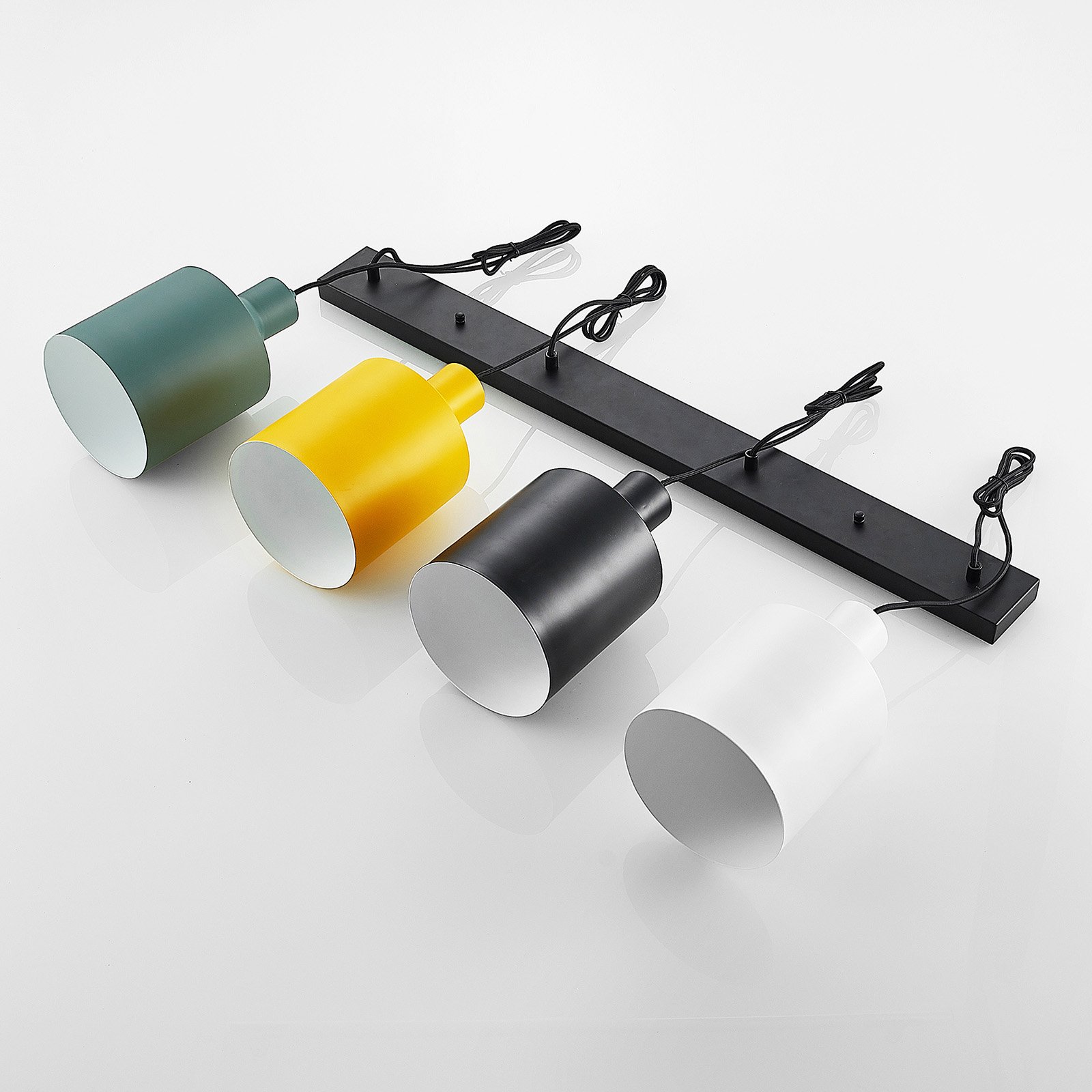 Tirane Pendant Black/White/Green/Yellow - Lindby