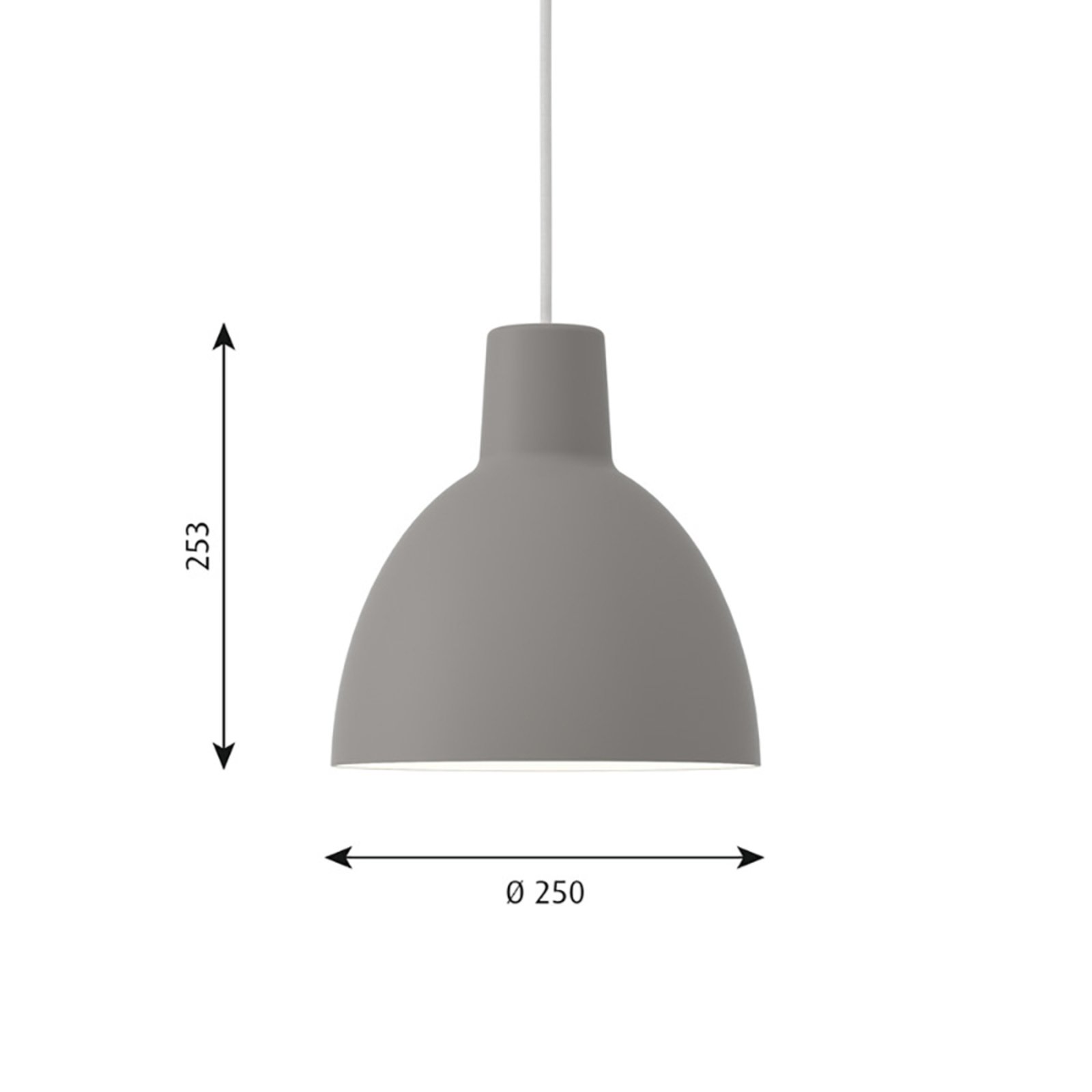 Toldbod 250 Lustră Pendul Light Grey - Louis Poulsen