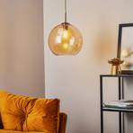 Balls hanging light with amber glass sphere 30cm