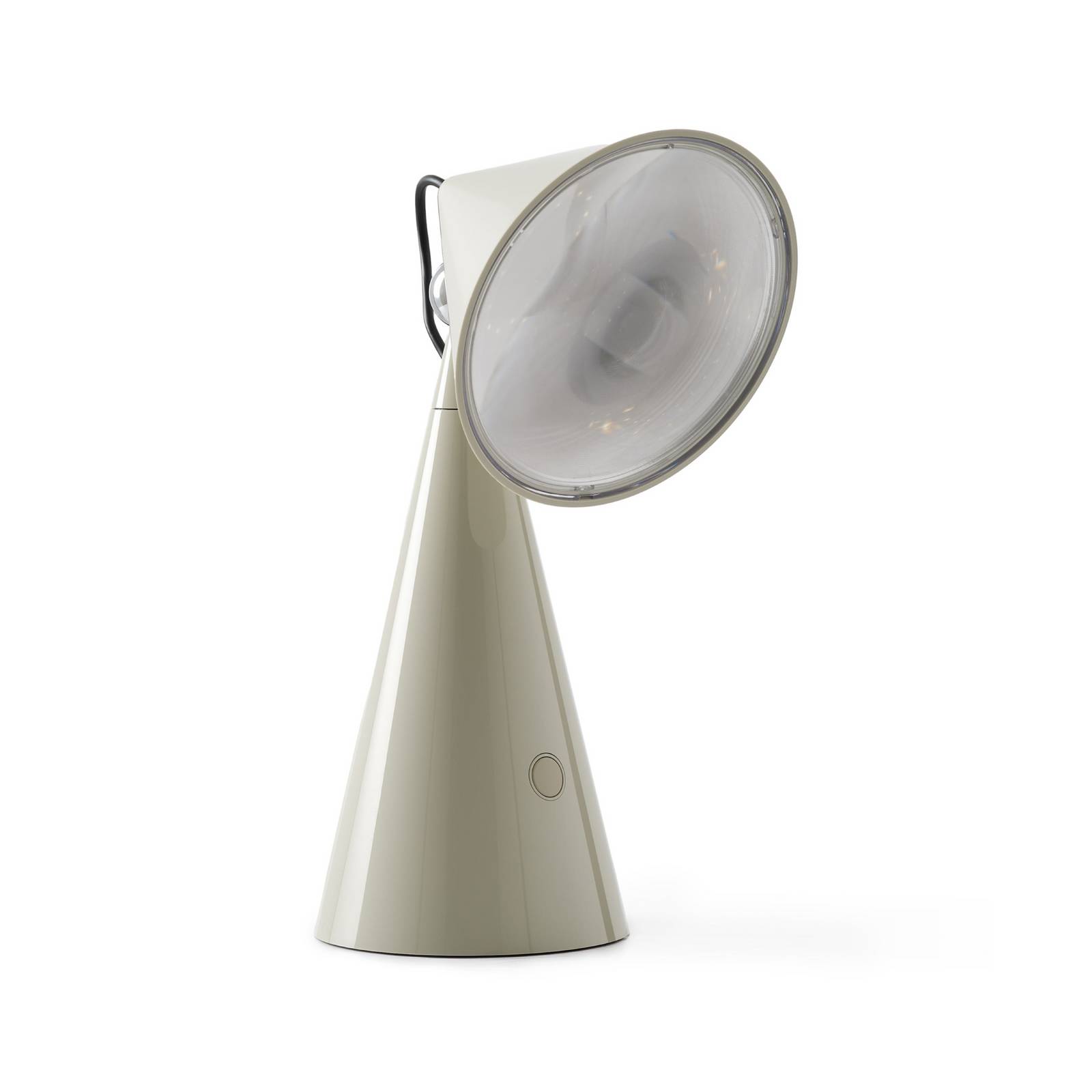 Tom Dixon LED-Akku-Tischlampe Pose, hellgrau, Höhe 25 cm