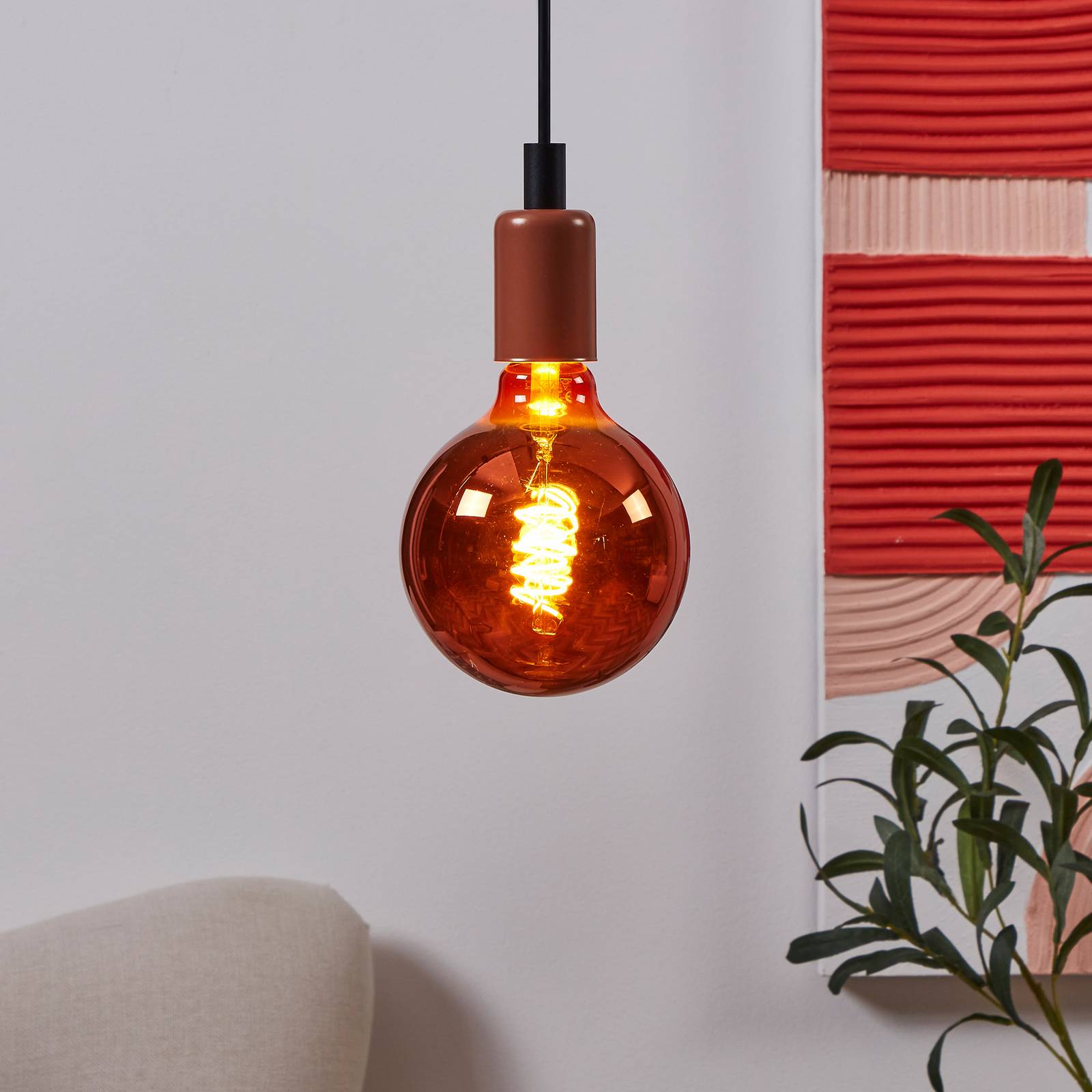 EGLO LED globe E27 G125 4W 2 000 K filament měď