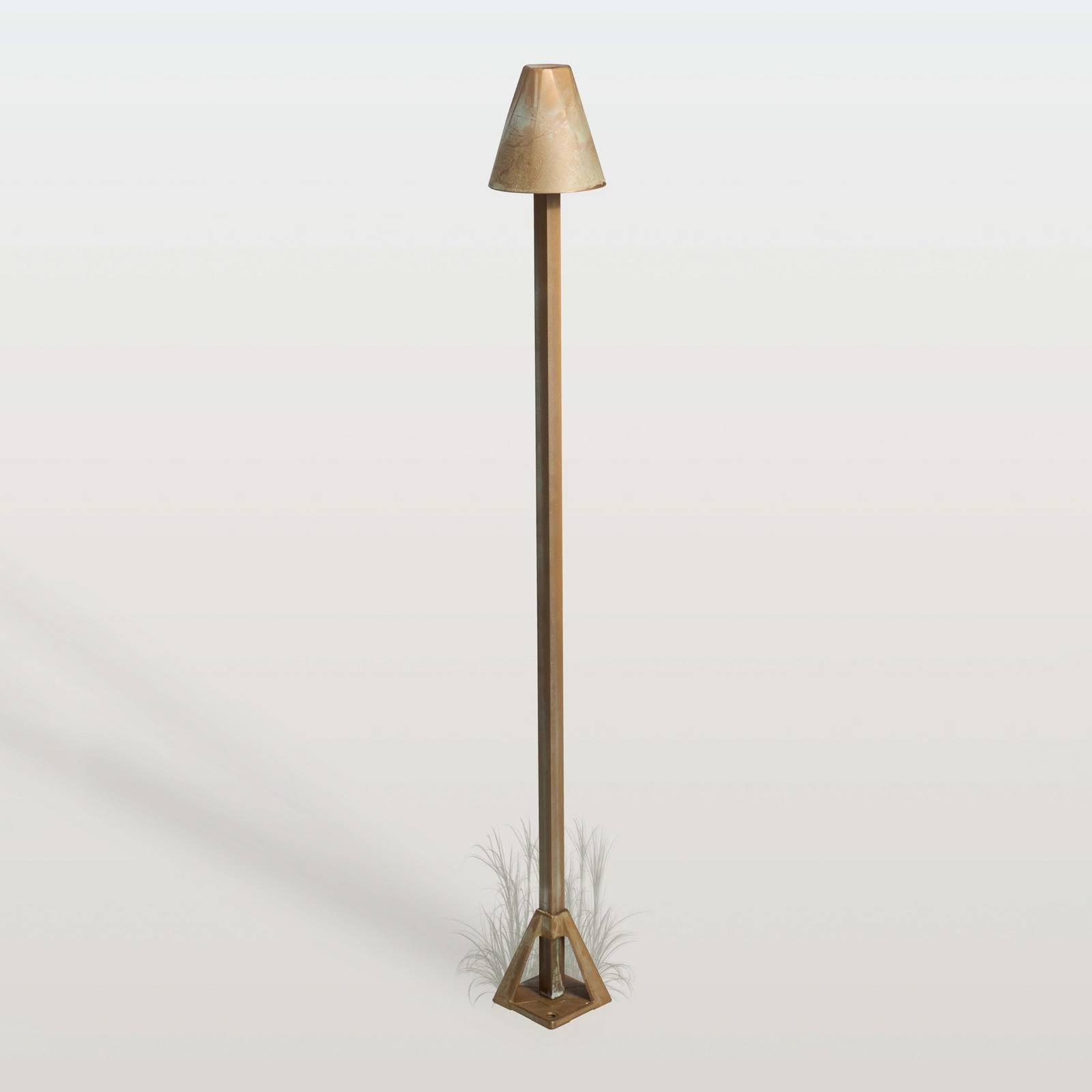 Słupek oświetleniowy LED Silva Disk, wysokość 80 cm, mosiądz postarzany, IP65
