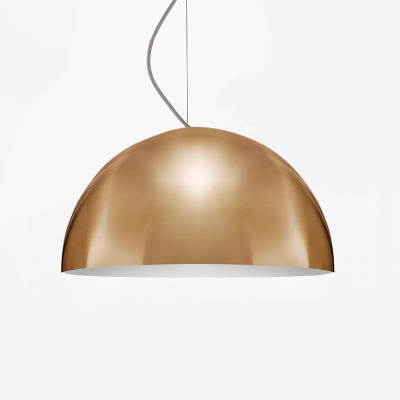 Oluce Sonora - gold-coloured hanging light, 38 cm, for Living / Dining Room, metal, E27, 60 W, energy efficiency: A++, H: 19 cm