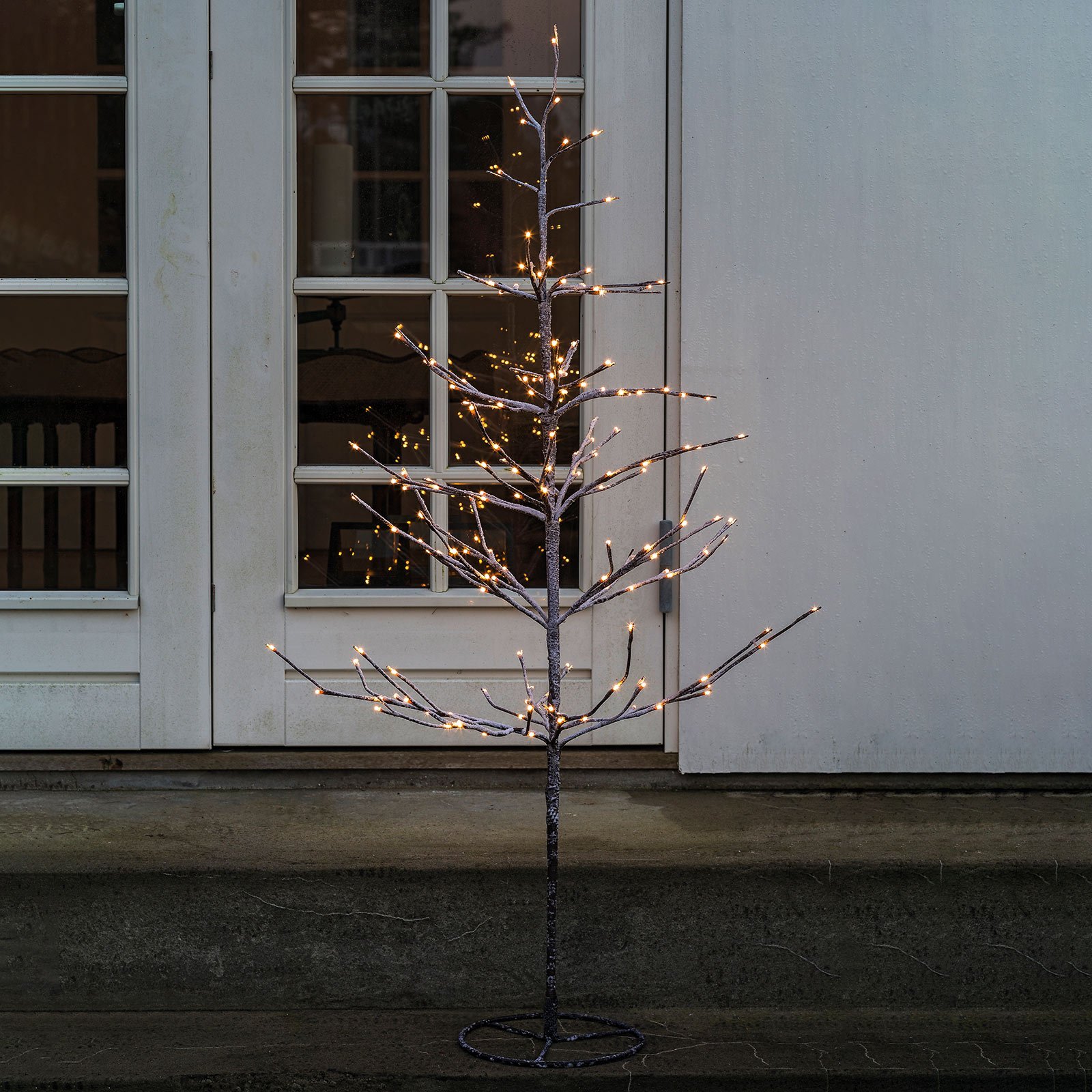 Árbol LED Alex con Look nevado, altura 120 cm