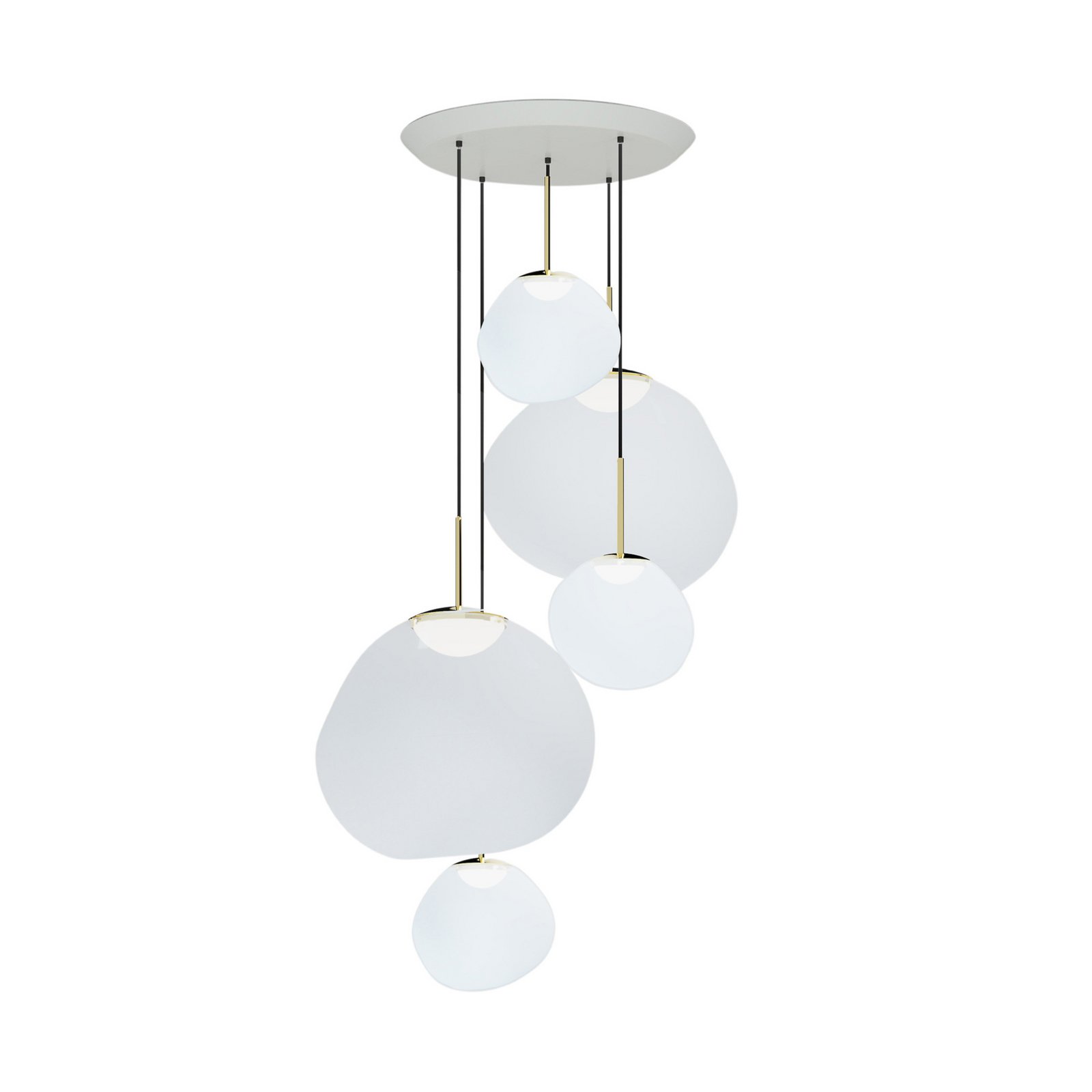 Tom Dixon Melt Pendant System Large Round, color ópalo/plateado