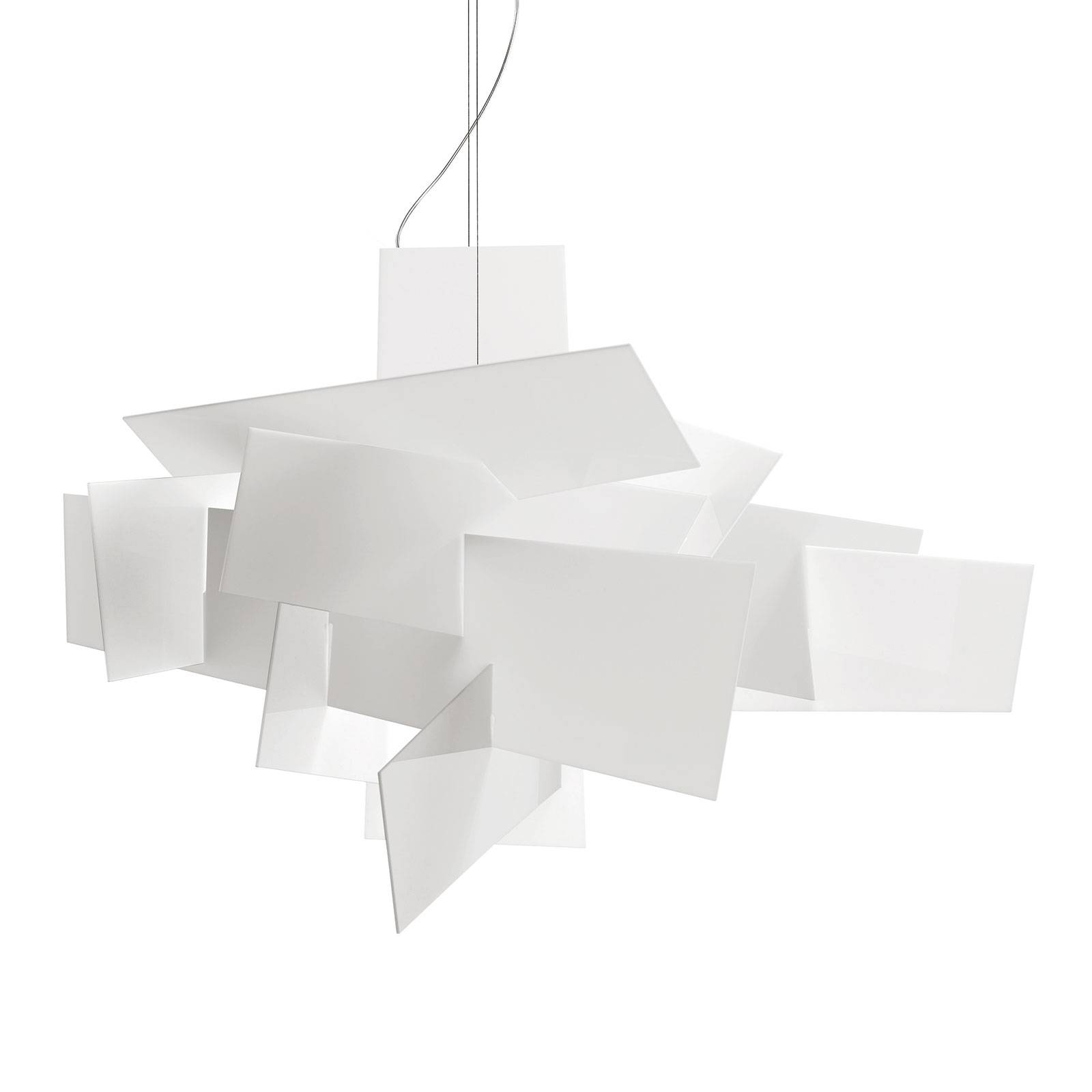 Foscarini Big Bang hanging light, white, Ø 96 cm, for Living / Dining Room, methacrylate, aluminium, 37 W, H: 66 cm