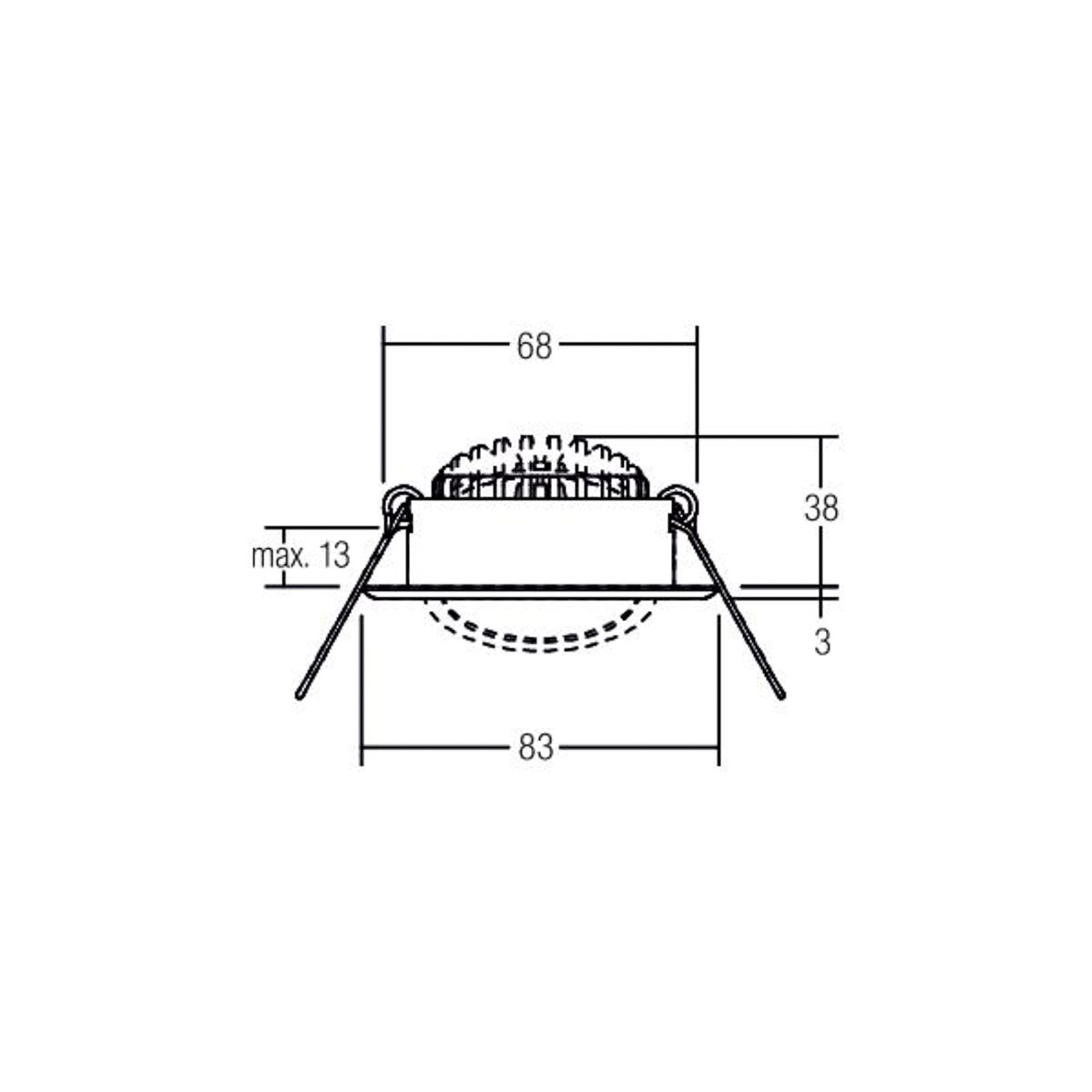 BRUMBERG LED recessed spotlight BB09, DALI, connection box, stainless steel