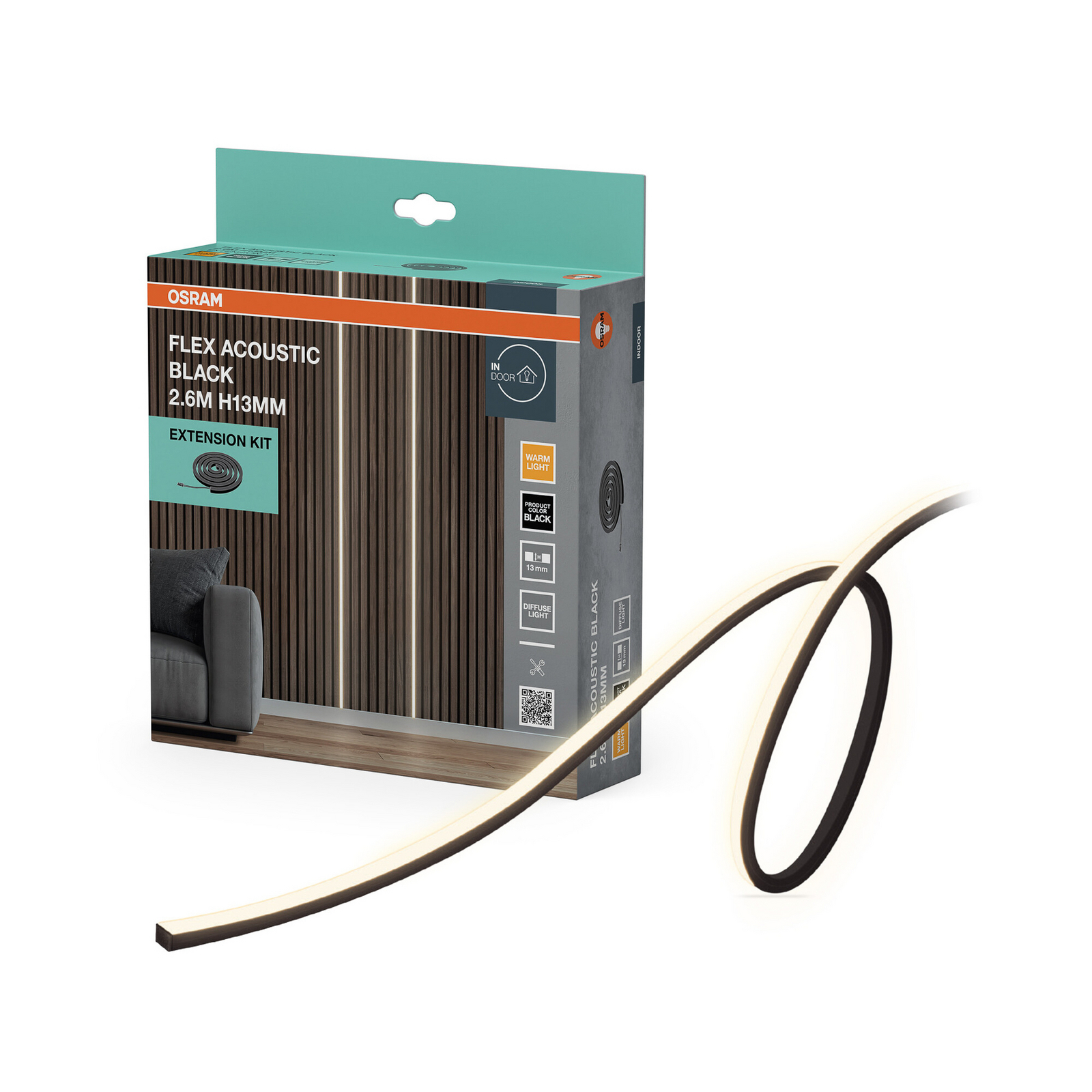 OSRAM LED lente FLEX ACOUSTIC, paplašinājums, 260 cm, 13 mm OSRAM LED lente FLEX ACOUSTIC, paplašinājums, 260 cm, 13 mm